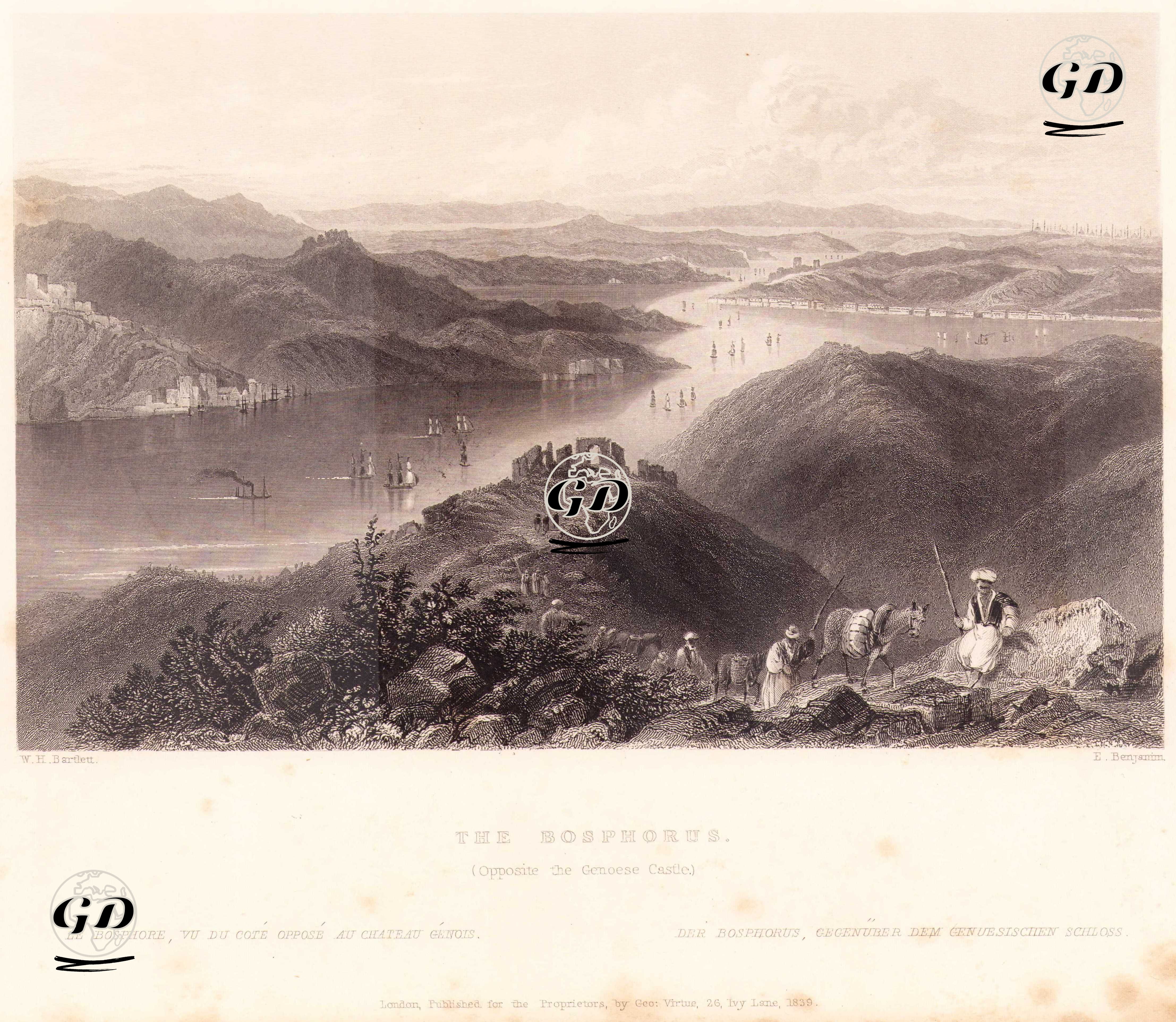 Boğaziçi Ve Yoros Kalesi - William Henry Bartlett (1809-1854) - 1839