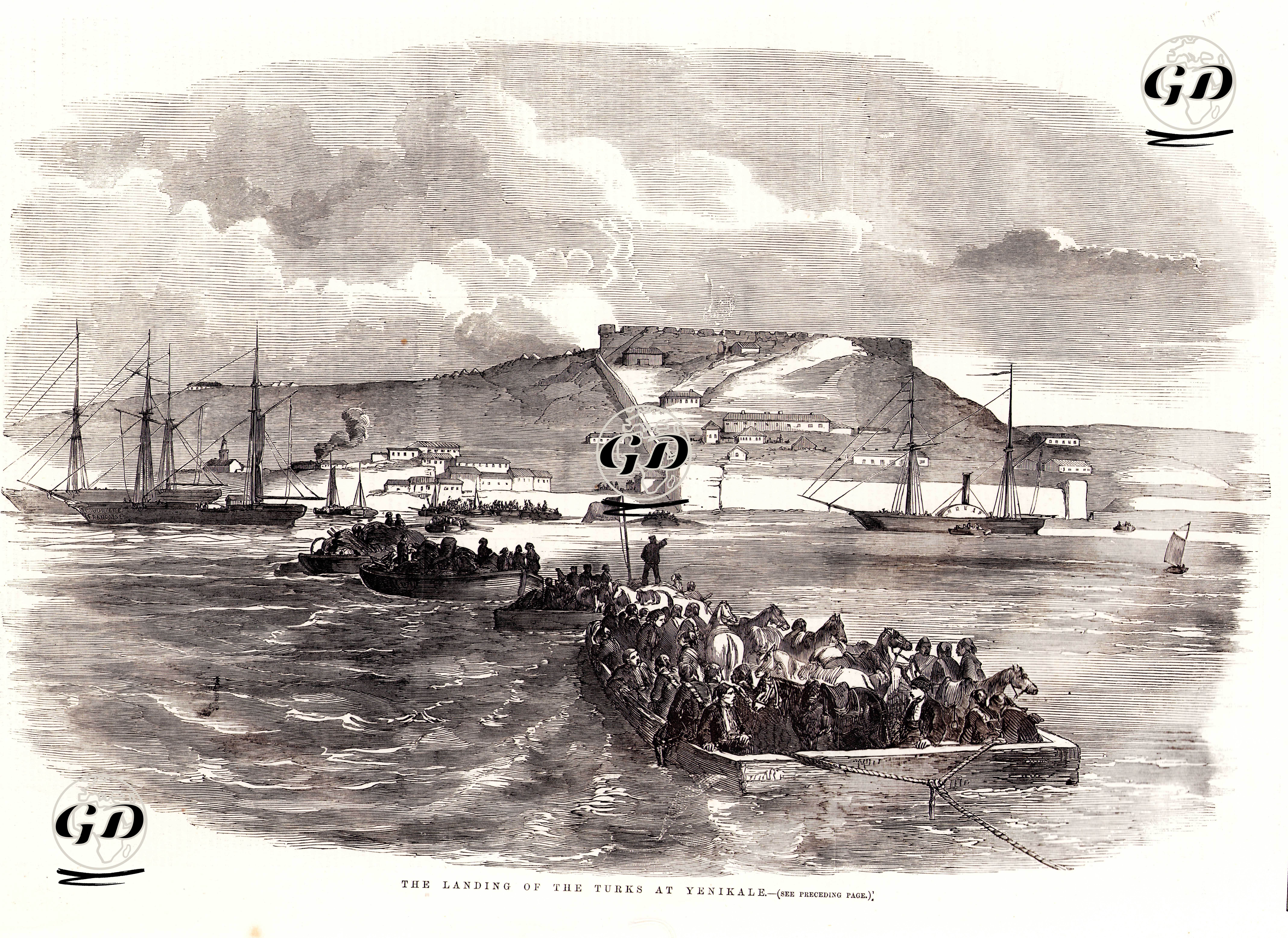 1853-1856 Osmanlı-Rus Savaşı (Kırım Savaşı) Sırasında Türk Askerlerinin Yenikale'ye Çıkması -  - 1855