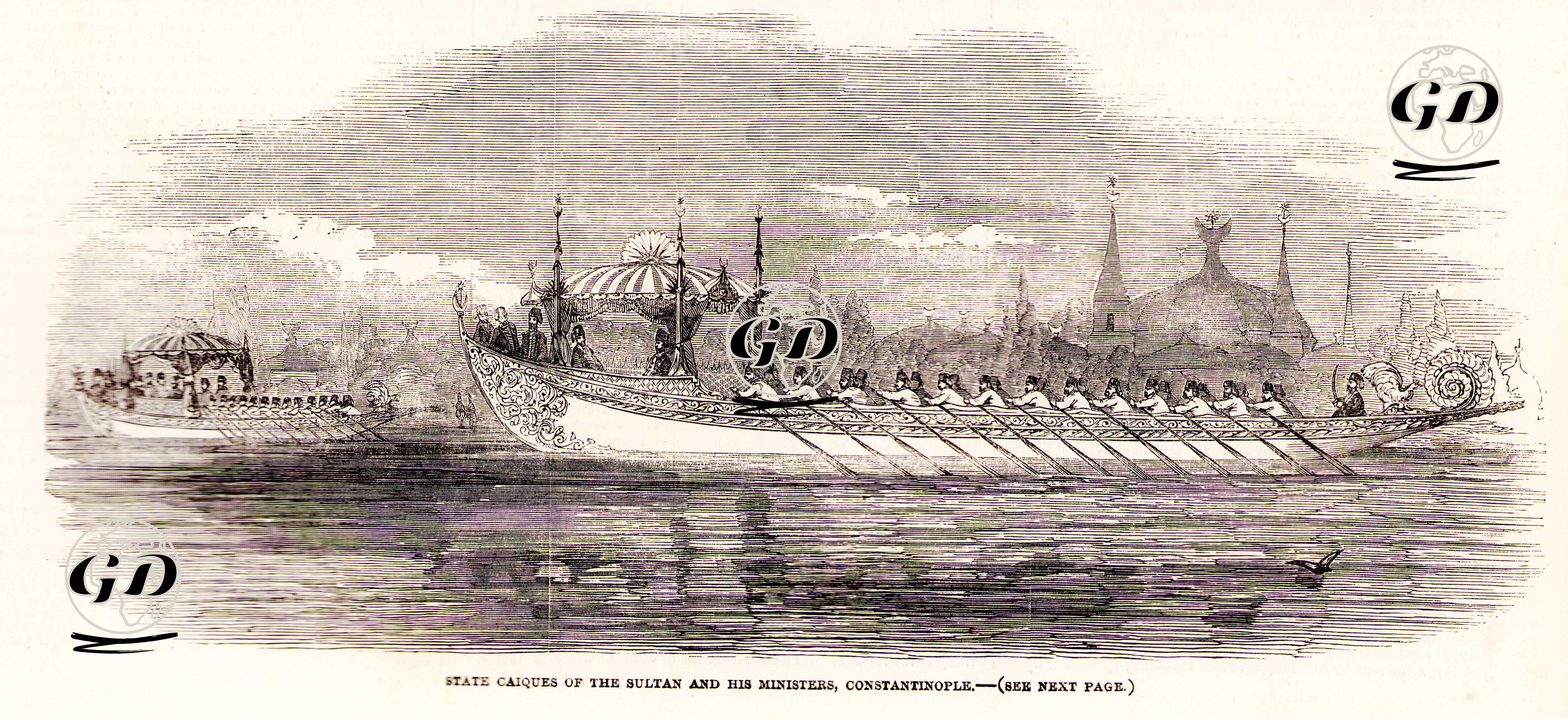 İstanbul'da Padişah ve Vezirlerin Devlet Kayığı -  - 1853