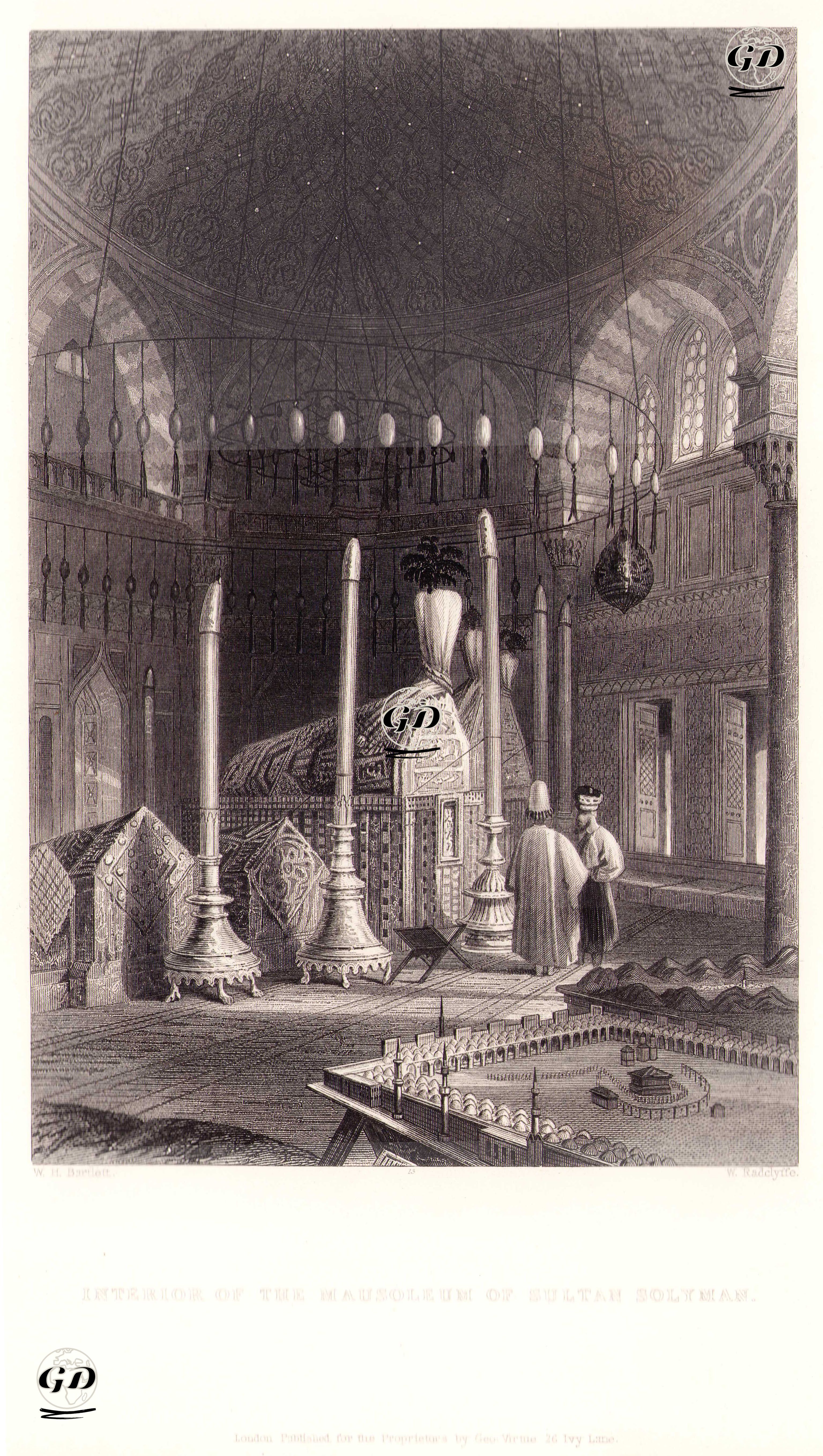 Interior Of The Mausoleum Of Sultan Solyman - William Henry Bartlett (1809-1854) - 1854