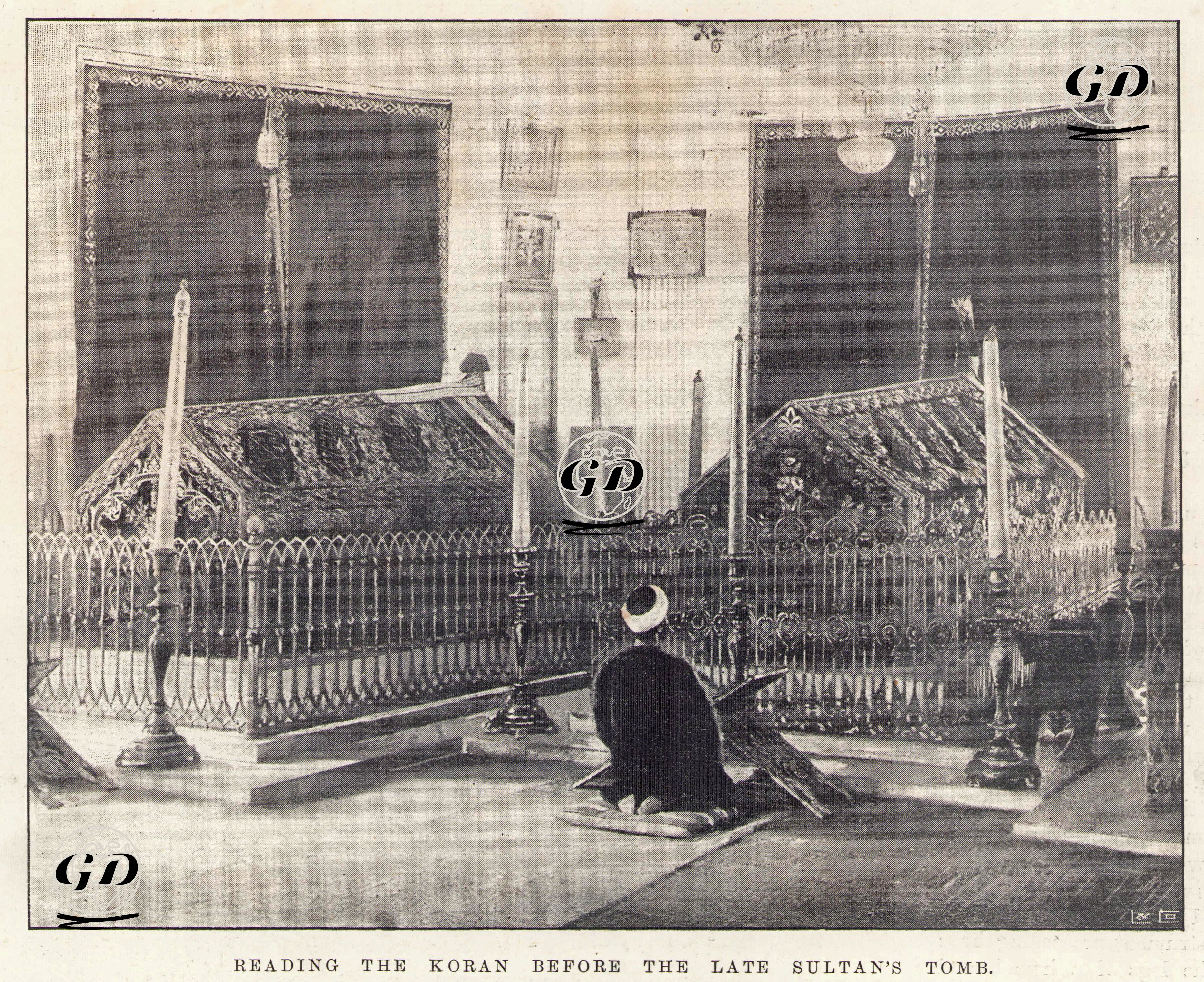 Reading The Koran Before The Late Sultan's Tomb  -  - 1895