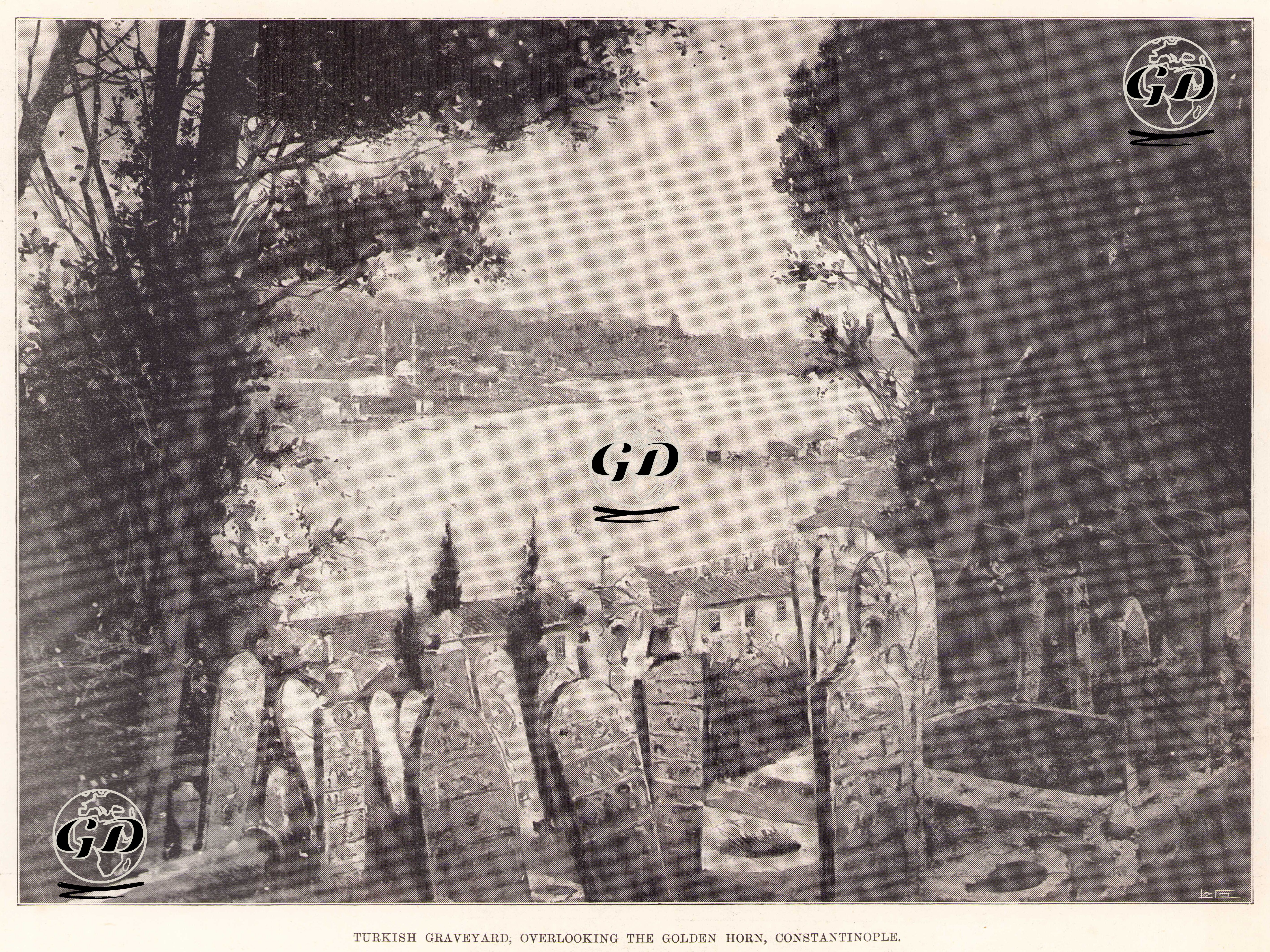 Eyüp Mezarlığı ve Haliç  -  - 1895
