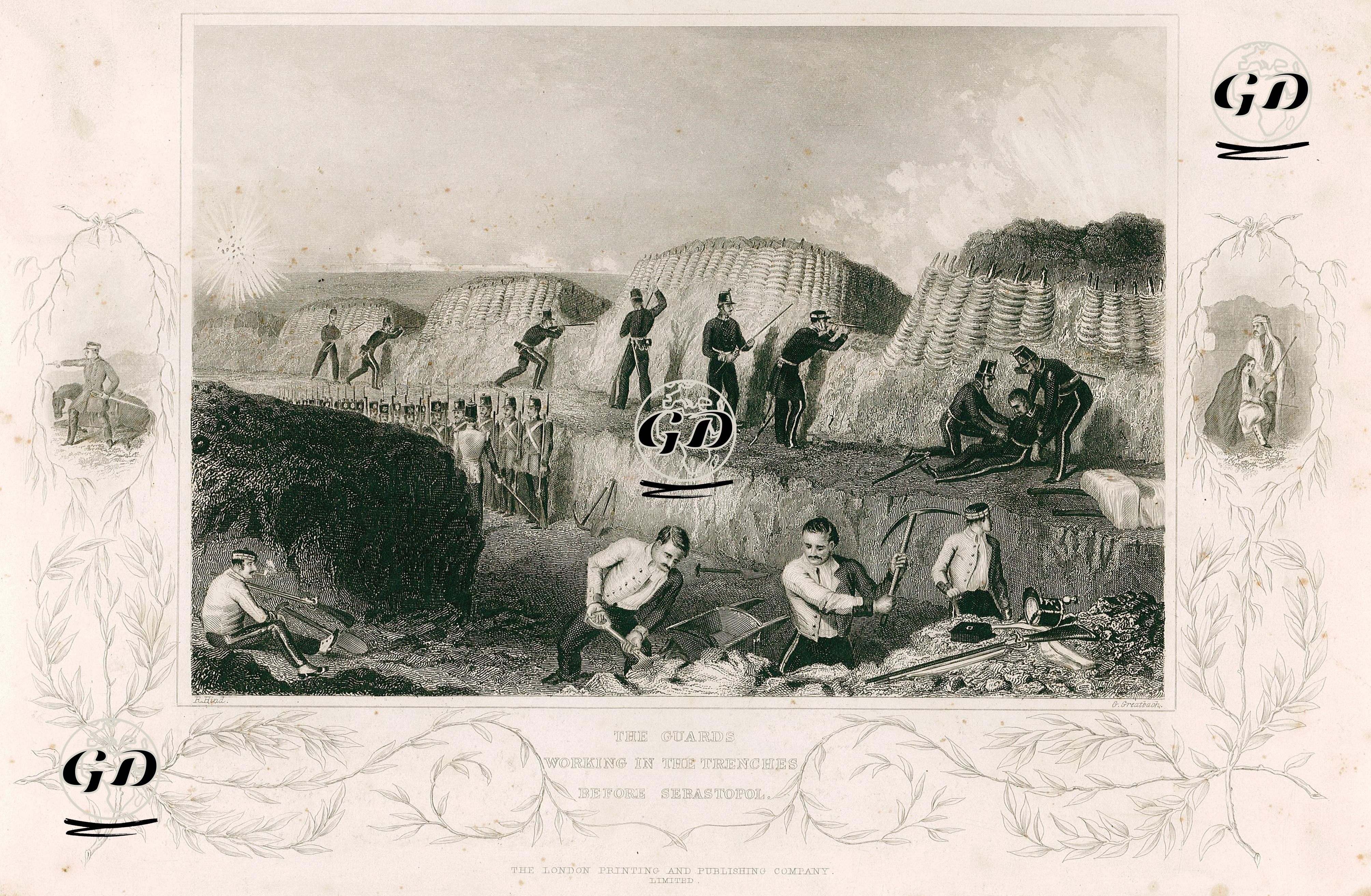 The Guards Working in The Trenches Before Sebastopol - Roberd Hind (1817-1879) - 1858