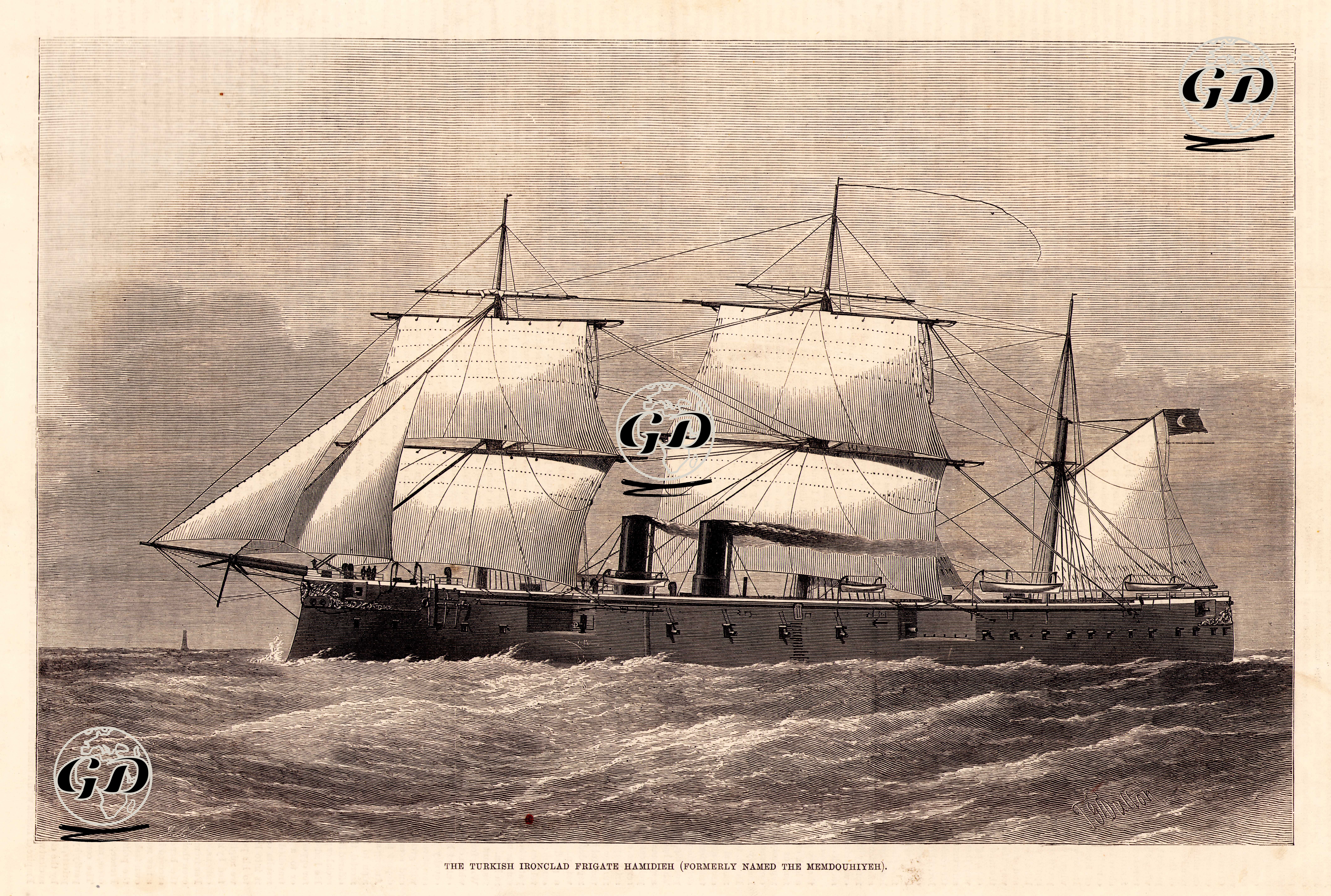 The Turkish Ironclad Frigate Hamidieh (Formerly Named The Memdouhiyeh) -  - 1877