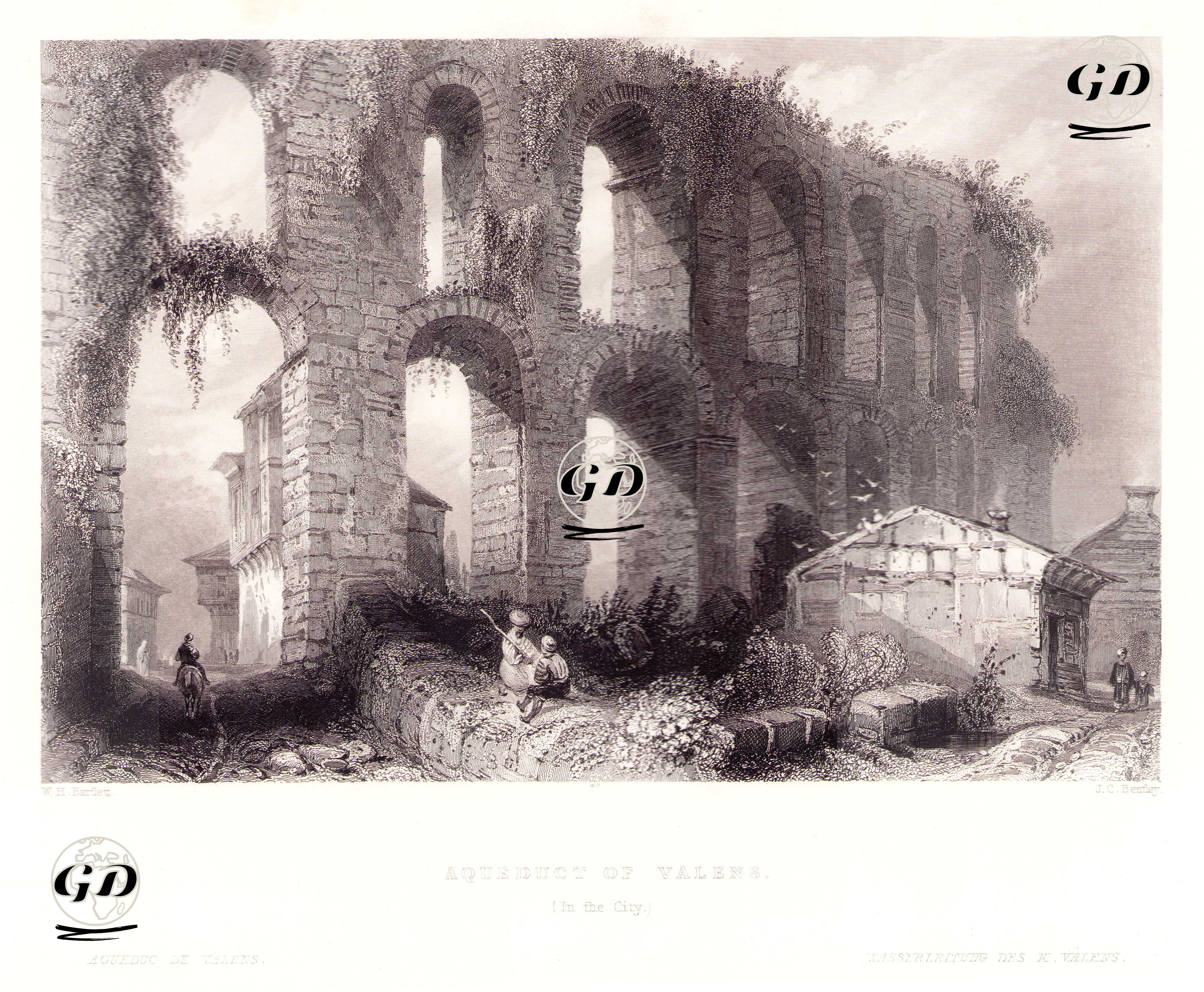 Bozdoğan (Valens) Su Kemeri - William Henry Bartlett (1809-1854) - 1854