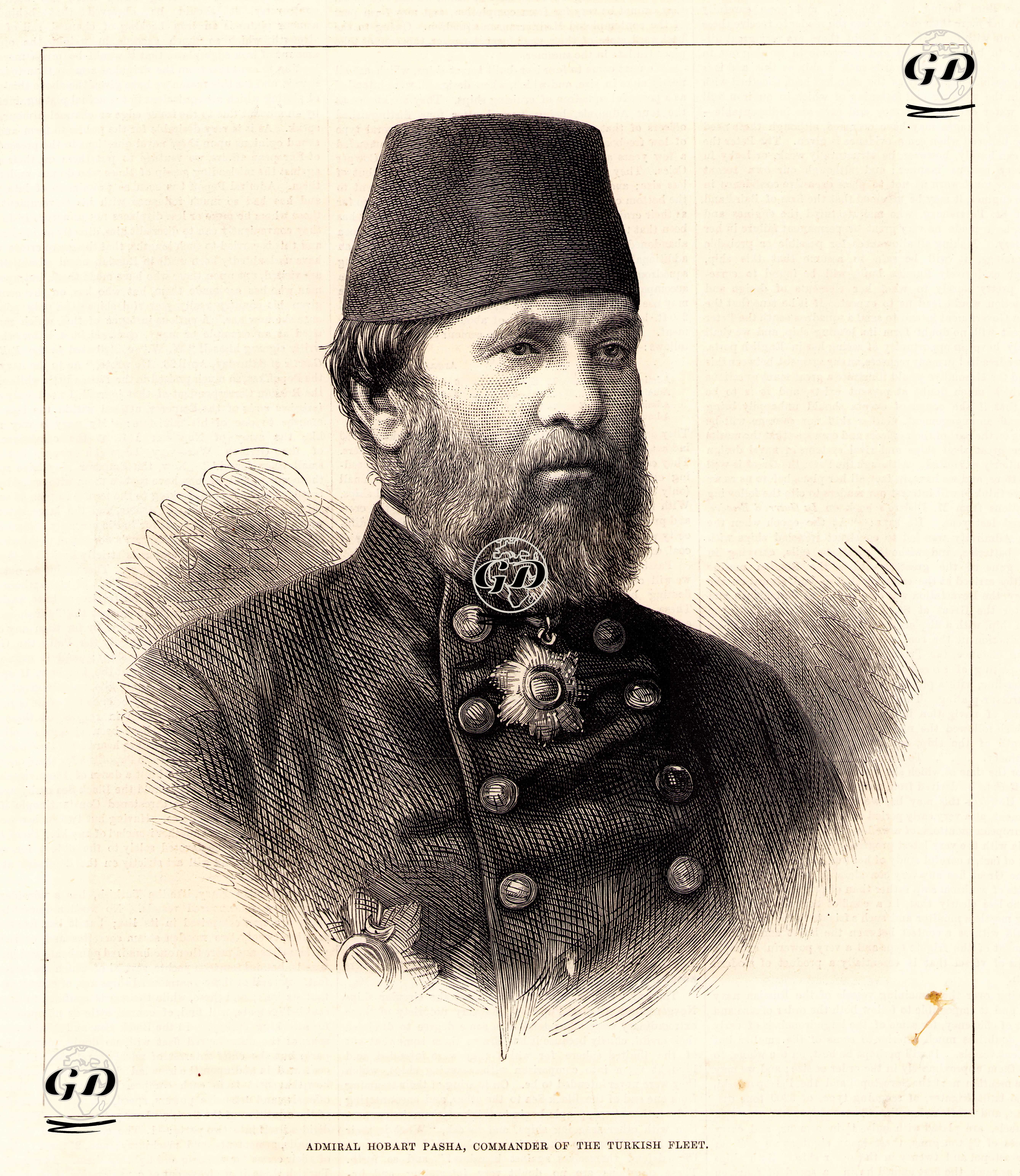 1877-1878 Osmanlı-Rus Savaşı (93 Harbi) Sırasında Türk Donanmasının Komutanı Hobart Paşa -  - 1877