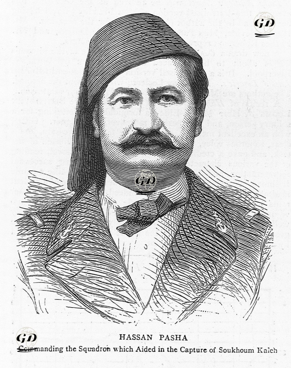 Hassan Pasha, Commanding The Squadron Which Aided In The Capture Of Soukhoum Kaleh -  - 1877
