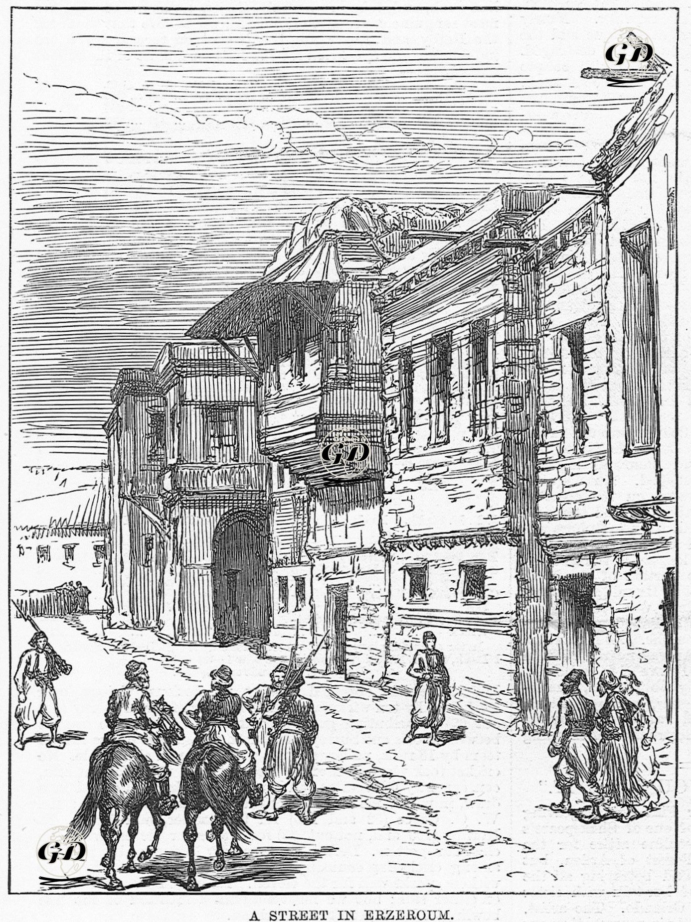 1877-1878 Osmanlı-Rus Savaşı (93 Harbi) Sırasında Erzurum Şehrinde Bir Cadde -  - 1877