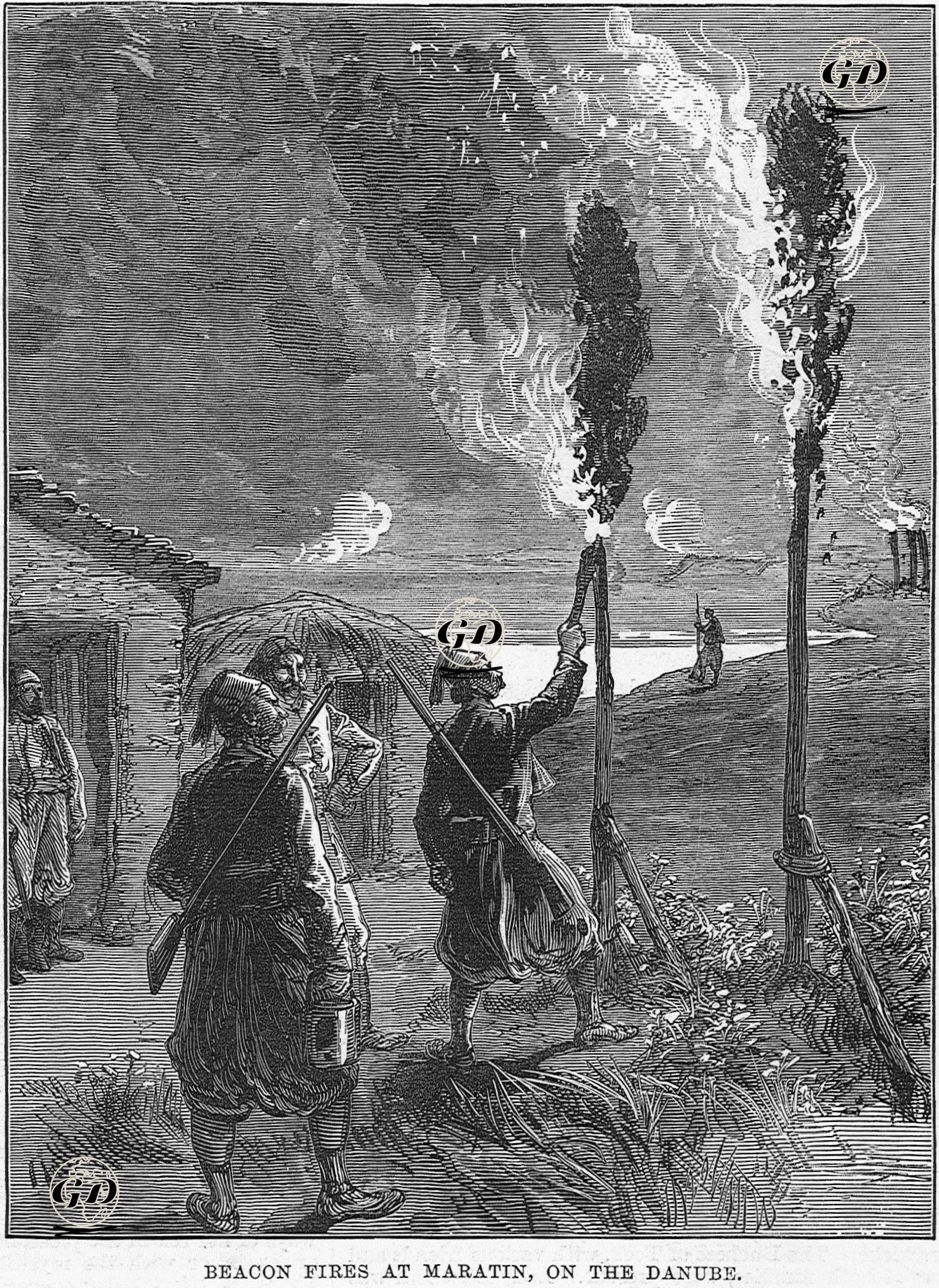 1877-1878 Osmanlı-Rus Savaşı (93 Harbi) Sırasında Maratin'de Türk Askerlerinin İşaret Meşalelerini Yakmaları  -  - 1877