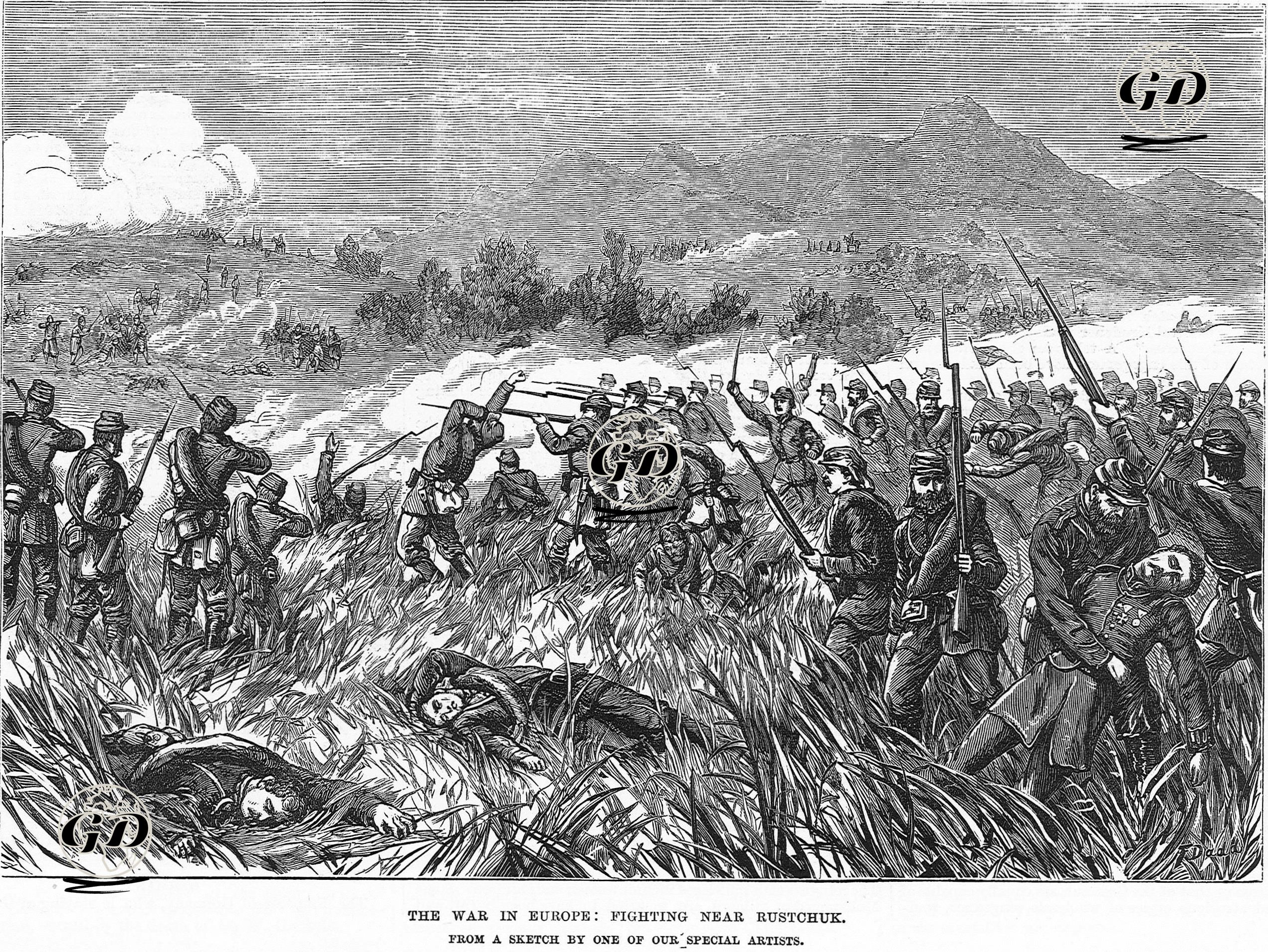 1877-1878 Osmanlı-Rus Savaşı (93 Harbi) Sırasında Rusçuk Yakınlarında Çatışma -  - 1877