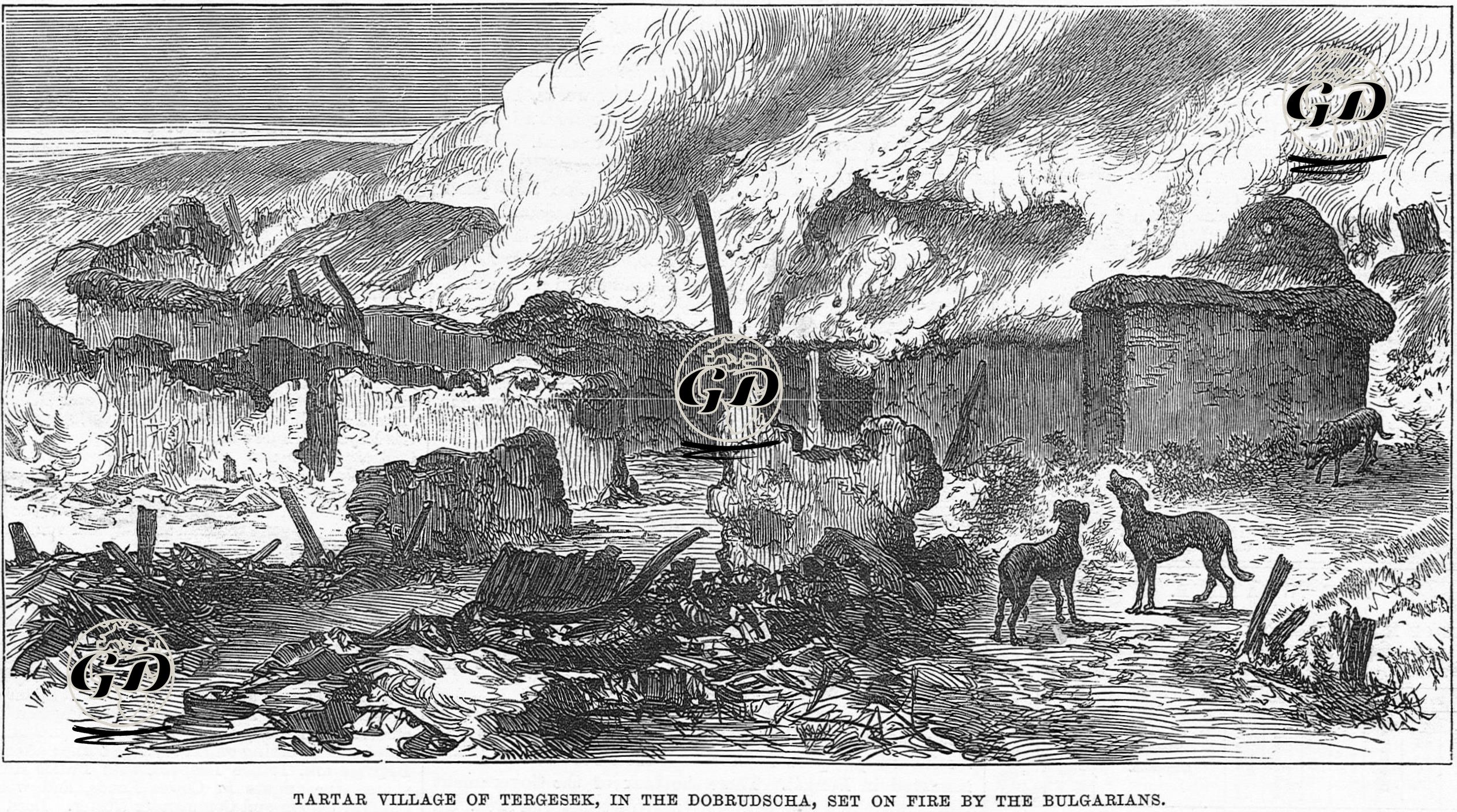 1877-1878 Osmanlı-Rus Savaşı (93 Harbi) Sırasında Bulgarlar Tarafından Yakılan Dobruca'daki Tergesek Tatar Köyü -  - 1877