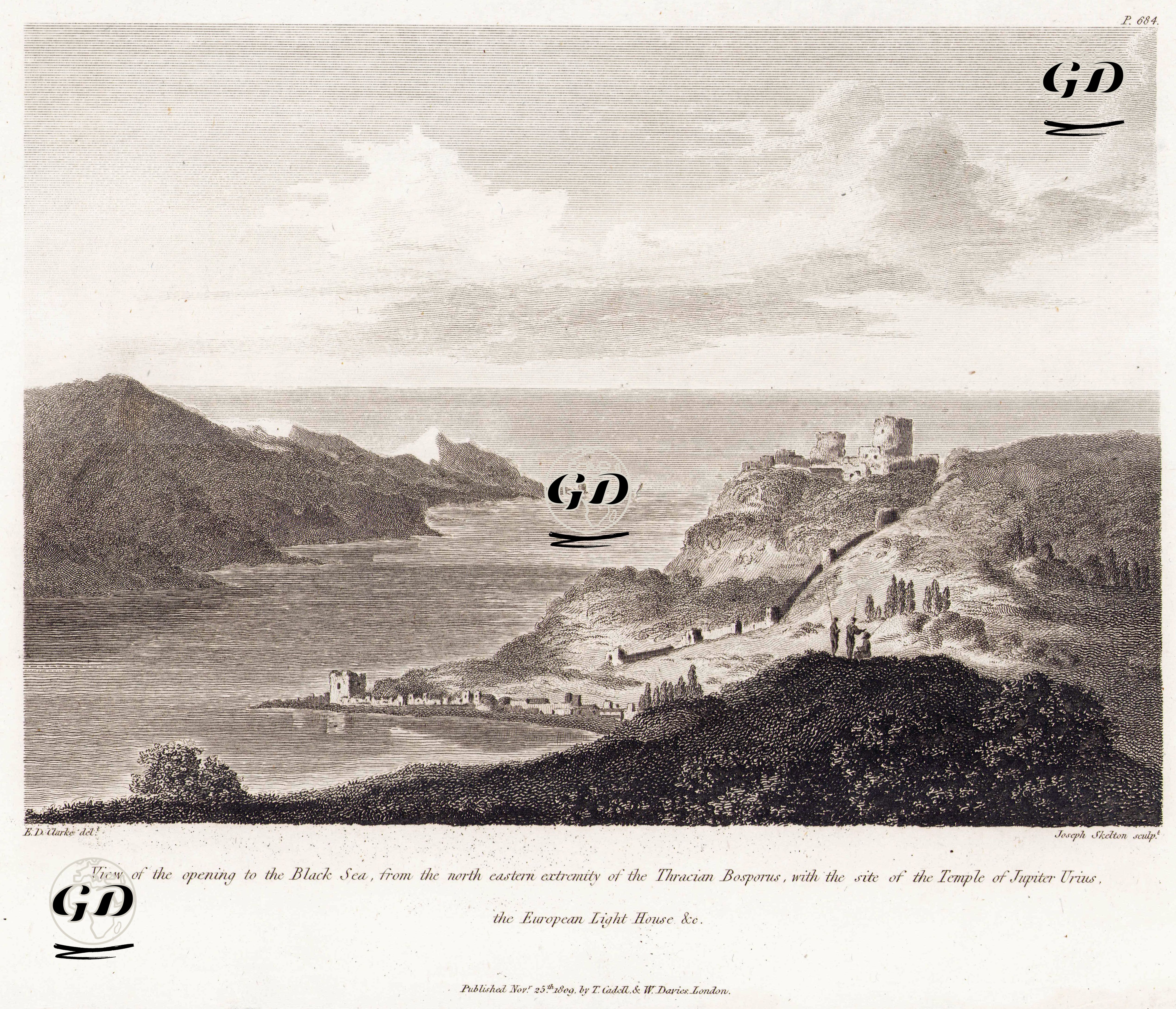 Altında Zeus Tapınağı Bulunan Yoros Kalesi İle Birlikte Boğaziçinin Trakya Tarafından Karadenize Çıkış - Edward Daniel Clarke (1769-1822) - 1809