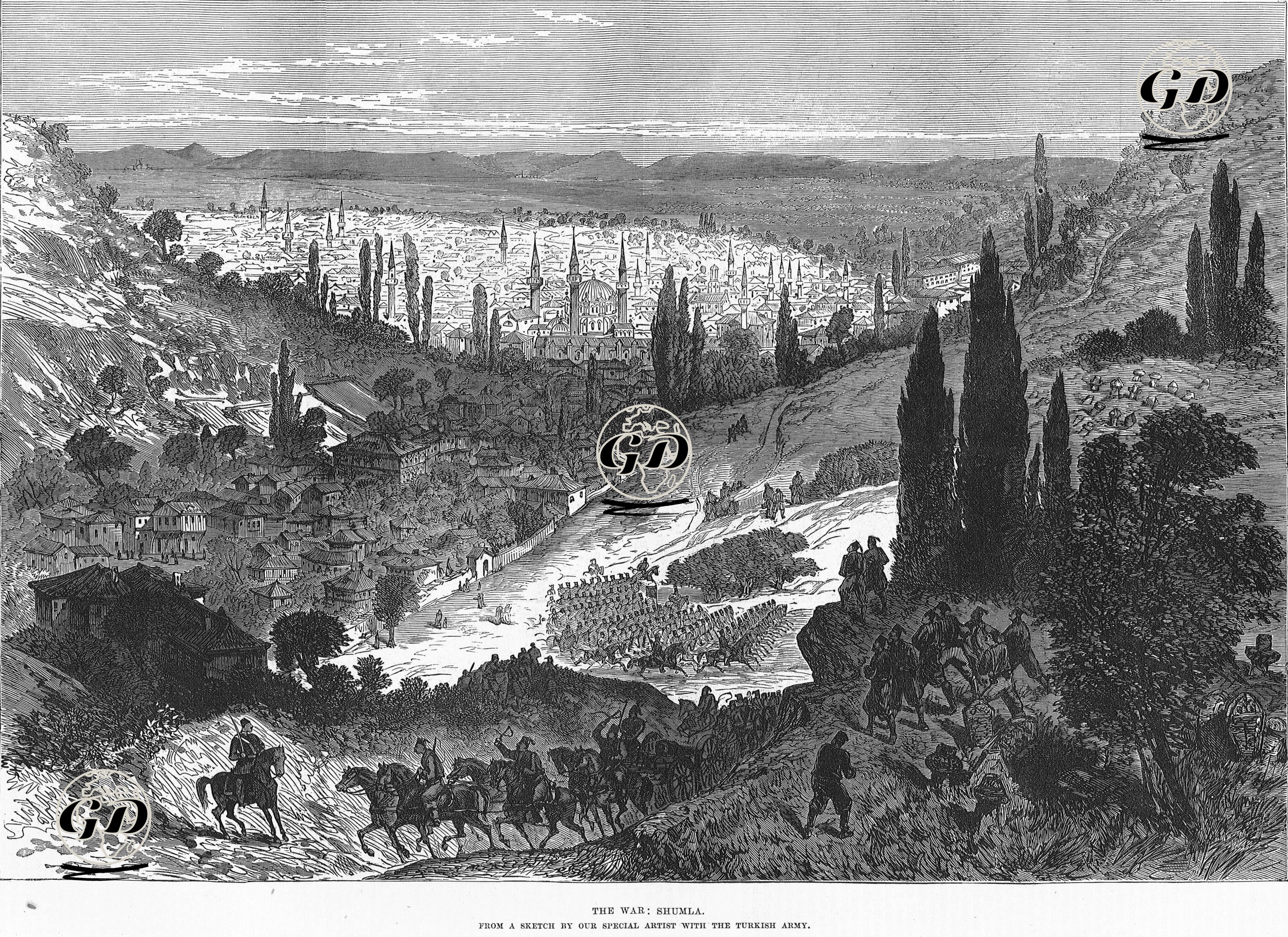 1877-1878 Osmanlı-Rus Savaşı (93 Harbi) Sırasında Şumnu'dan Geçen Türk Askerleri -  - 1877