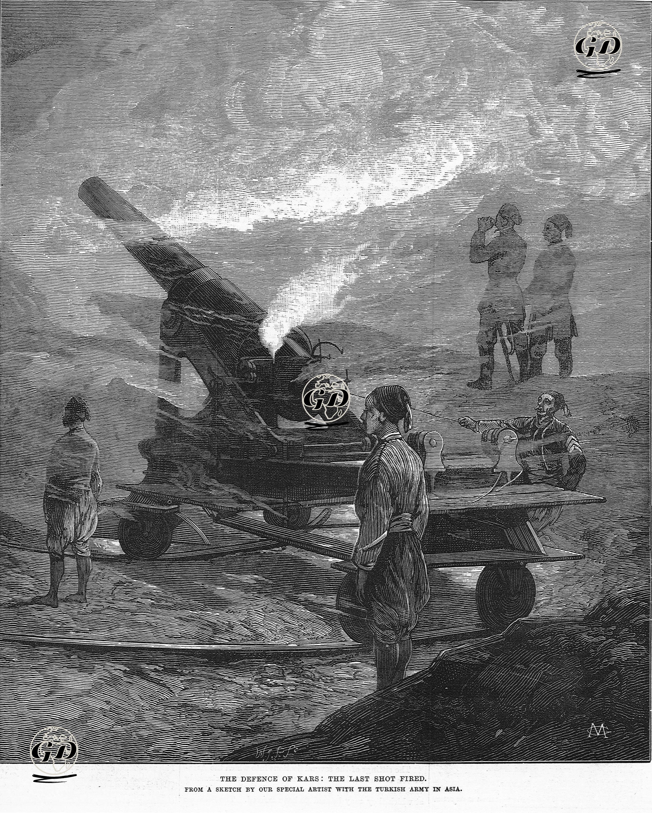 1877-1878 Osmanlı-Rus Savaşı (93 Harbi) Sırasında Türk Topçusunun Kars'ın Müdafası Yaptığı Son Atış (17.458'inci Top Atışı) -  - 1877