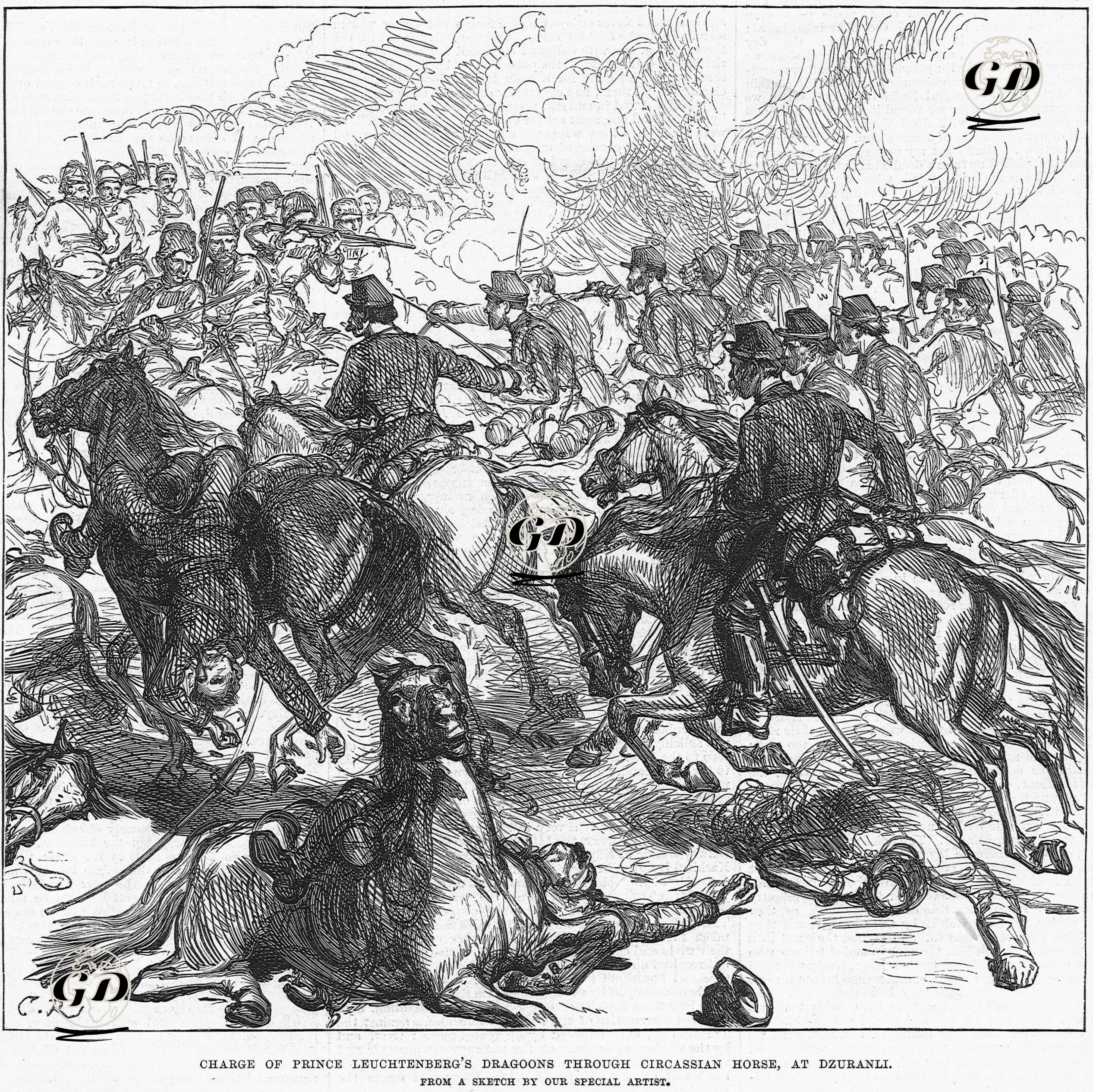 The War-Passage Of Balkans-Charge Of Prince Leuchtenberg's Dragoons Through Circassian Horse, At Dzuranli -  - 1877
