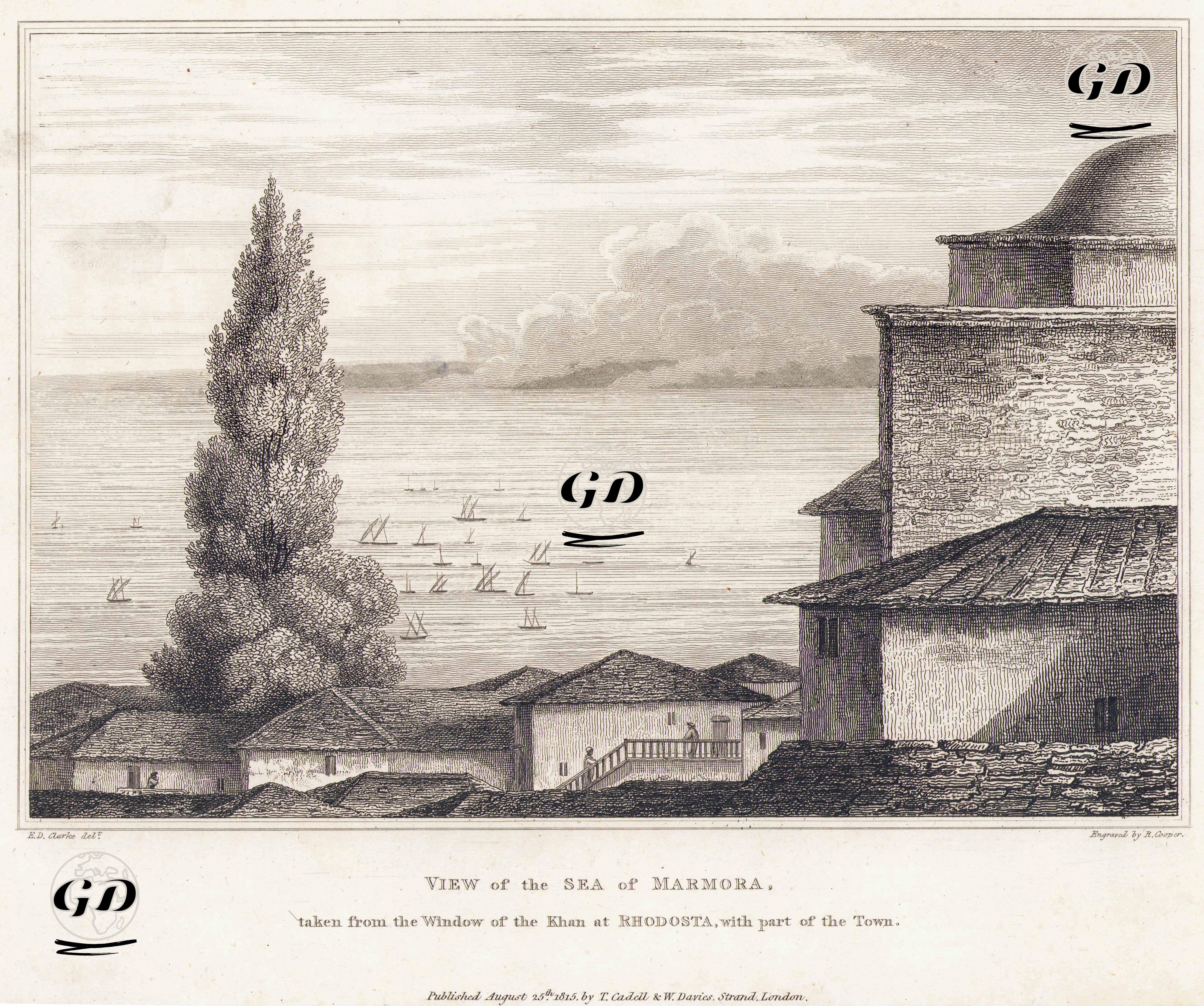Tekirdağ'da Bir Hanın Penceresinden Marmara Denizinin Görüntüsü - Edward Daniel Clarke (1769-1822) - 1815