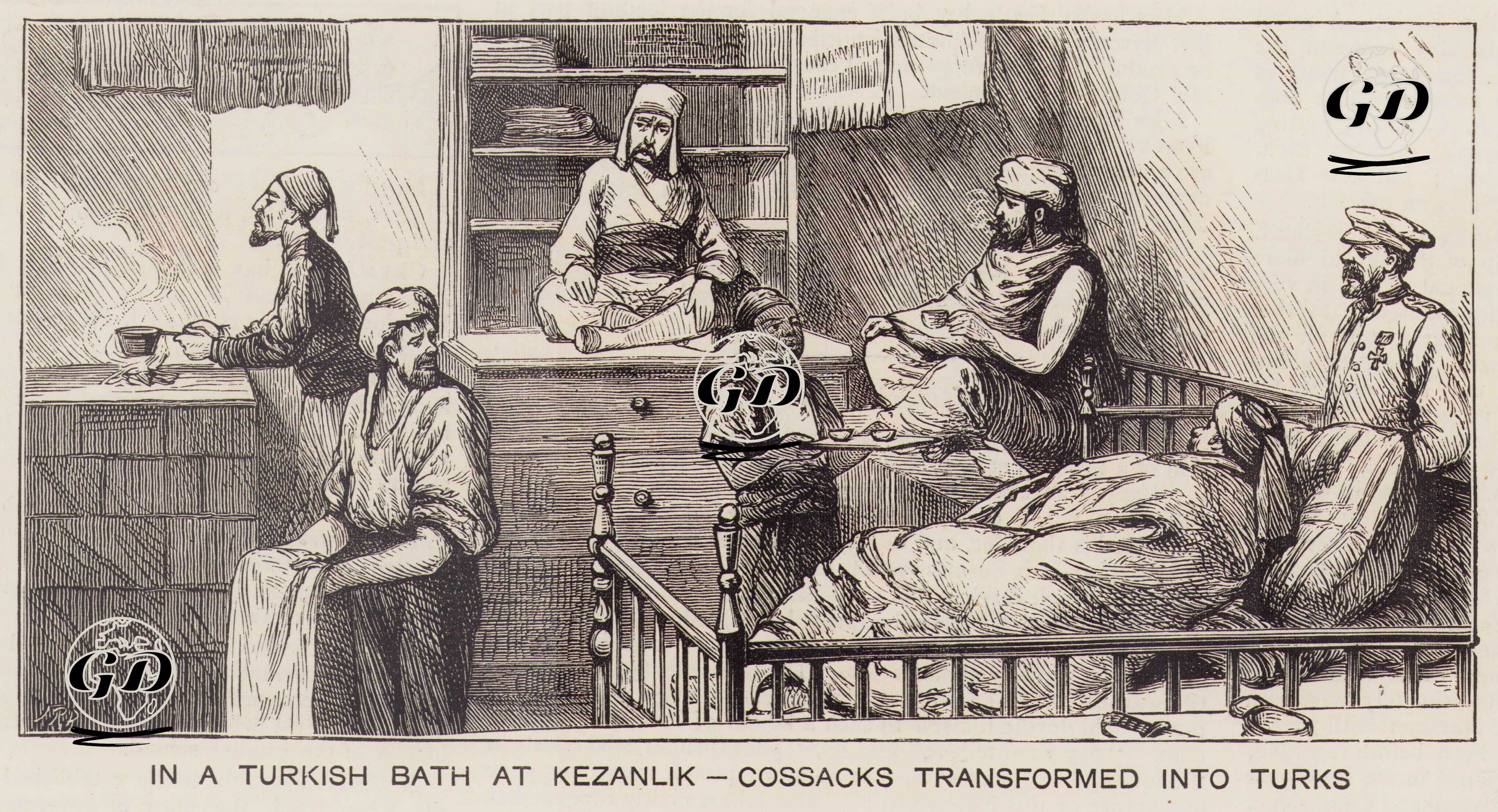 With The Russians-The Fighting in The Shipka Pass-in A Turkish Bath At Kezanlik-Cossacks Transformed into Turks -  - 1877