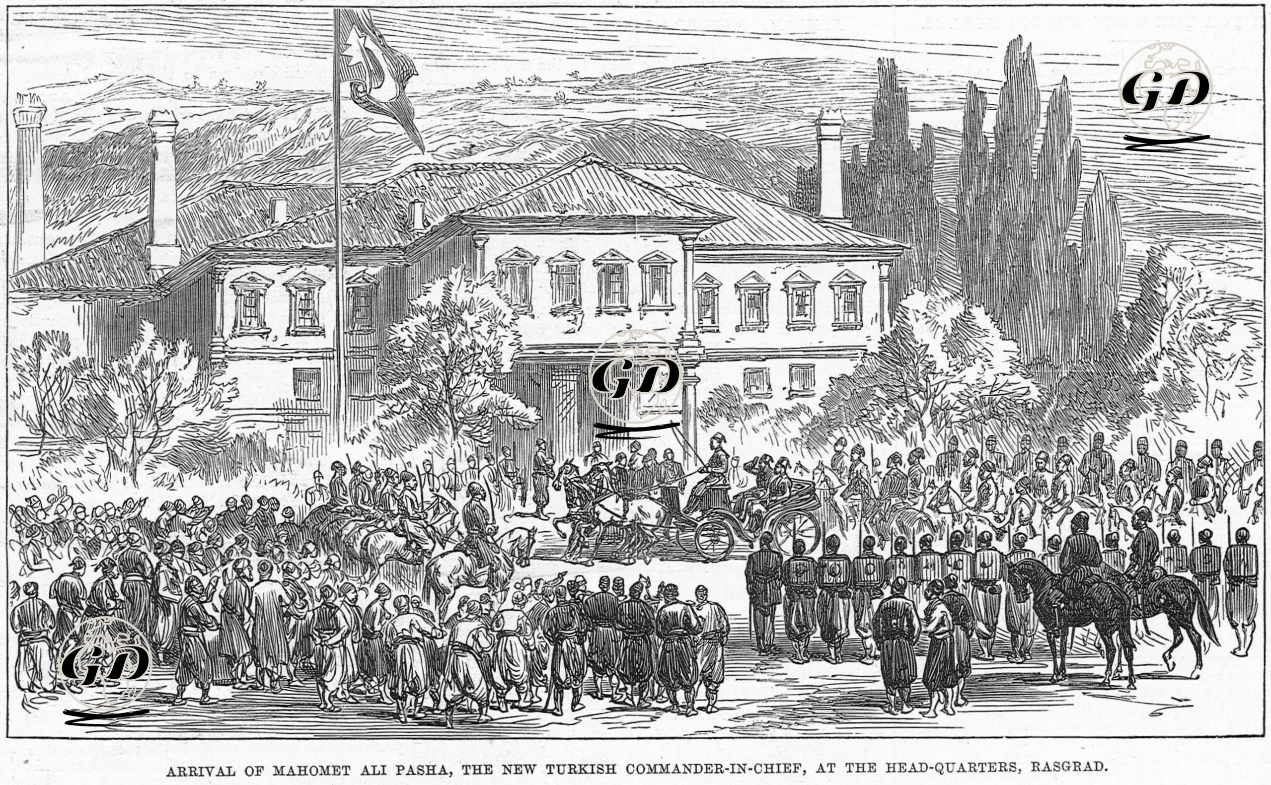 Arrival Of Mahomet Ali Pasha, The New Turkish Commander-İn-Chief, at The Head-Quarters, Rasgrad -  - 1877