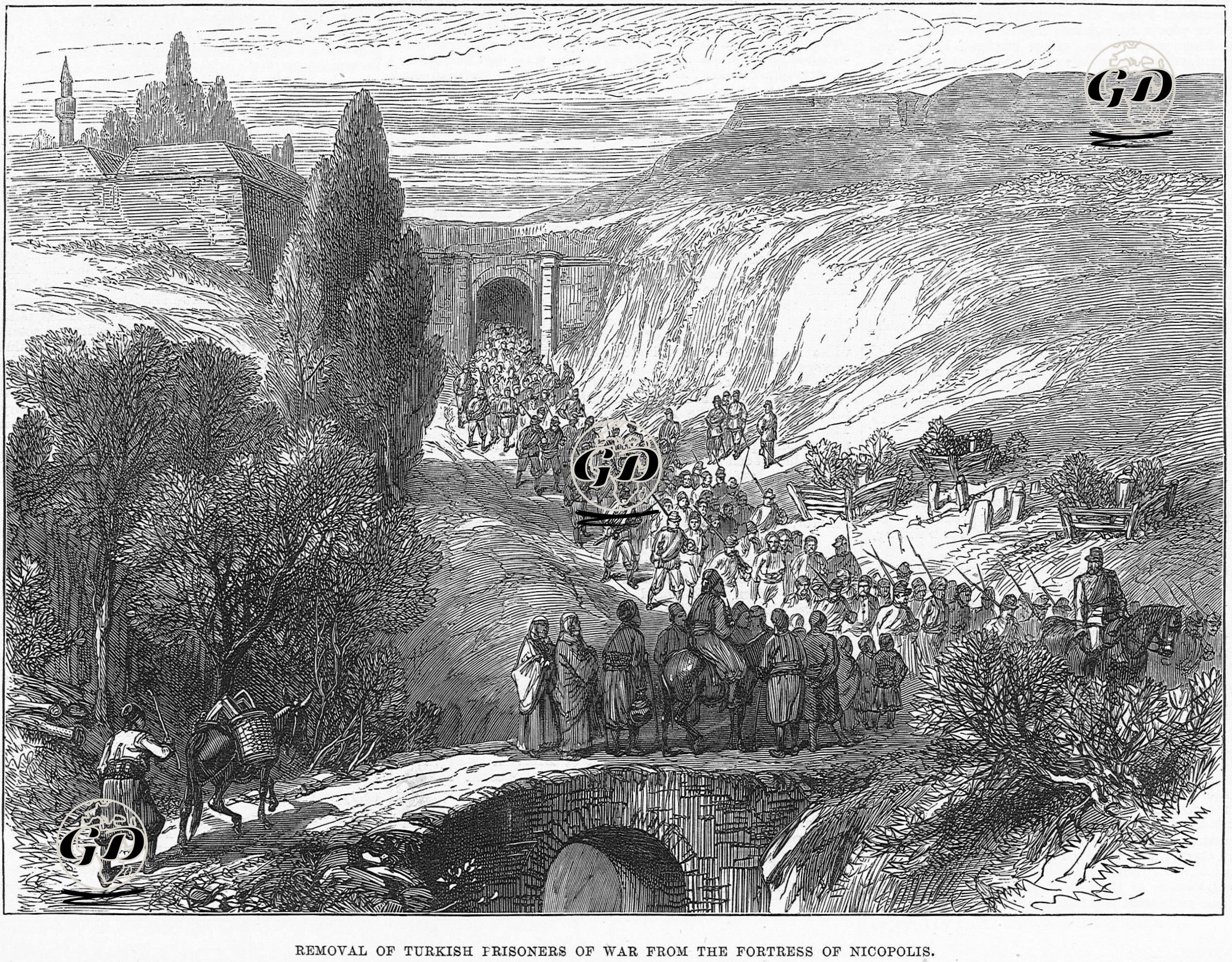 Sketches Of The War, Removal Of Turkish Prisoners Of War From The Fortress Of Nicopolis -  - 1877