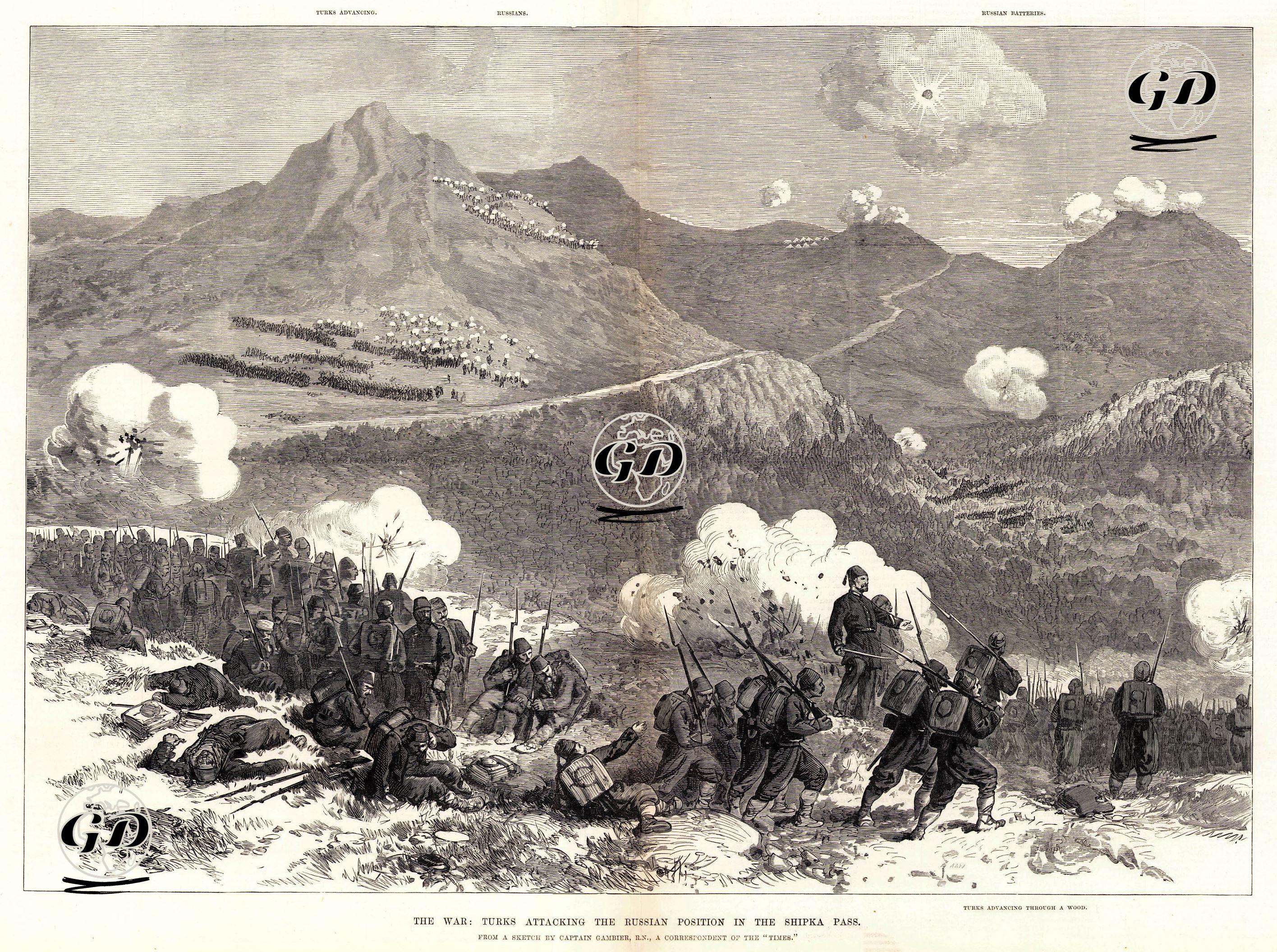 1877-1878 Osmanlı-Rus Savaşı (93 Harbi) Sırasında Şıpka Geçitinin Geri Alınması İçin Türk Ordusunun Saldırısı -  - 1877
