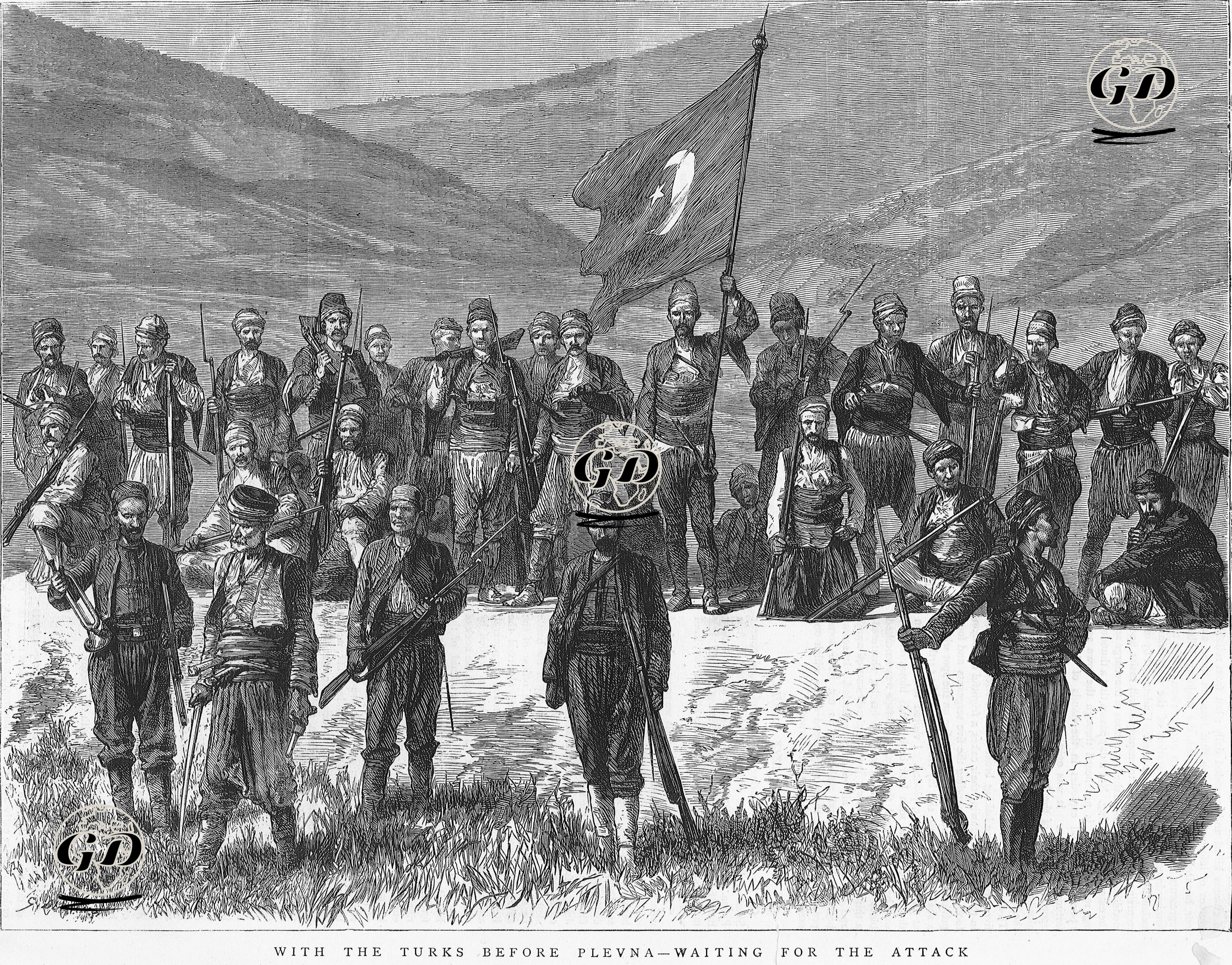 1877-1878 Osmanlı-Rus Savaşı (93 Harbi) Sırasında Plevne Savunmasını Yapan Türk Askerleri -  - 1877
