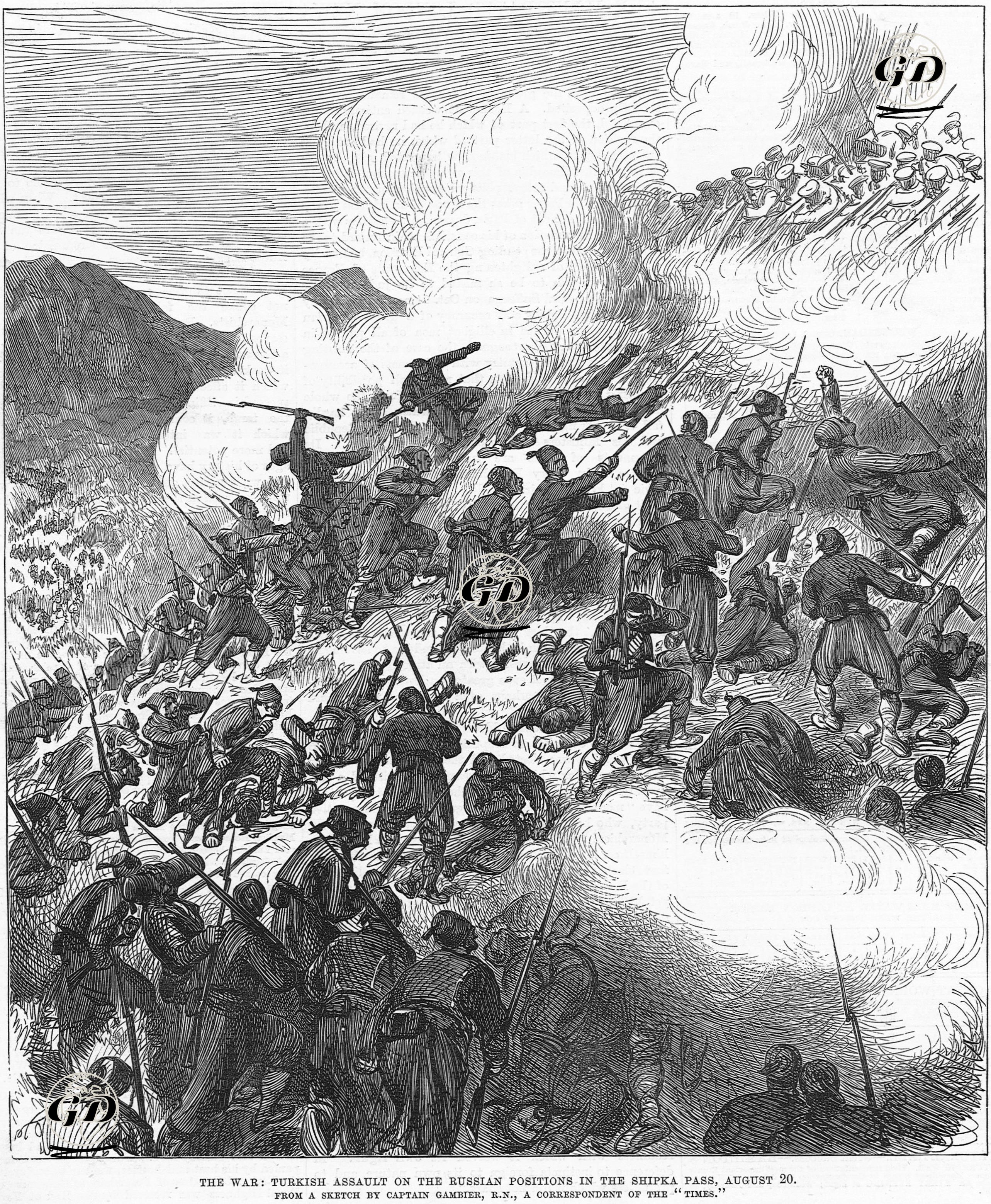 The War, Turkish Assault On The Russian  Positions İn The Shipka Pass, August 20 -  - 1877