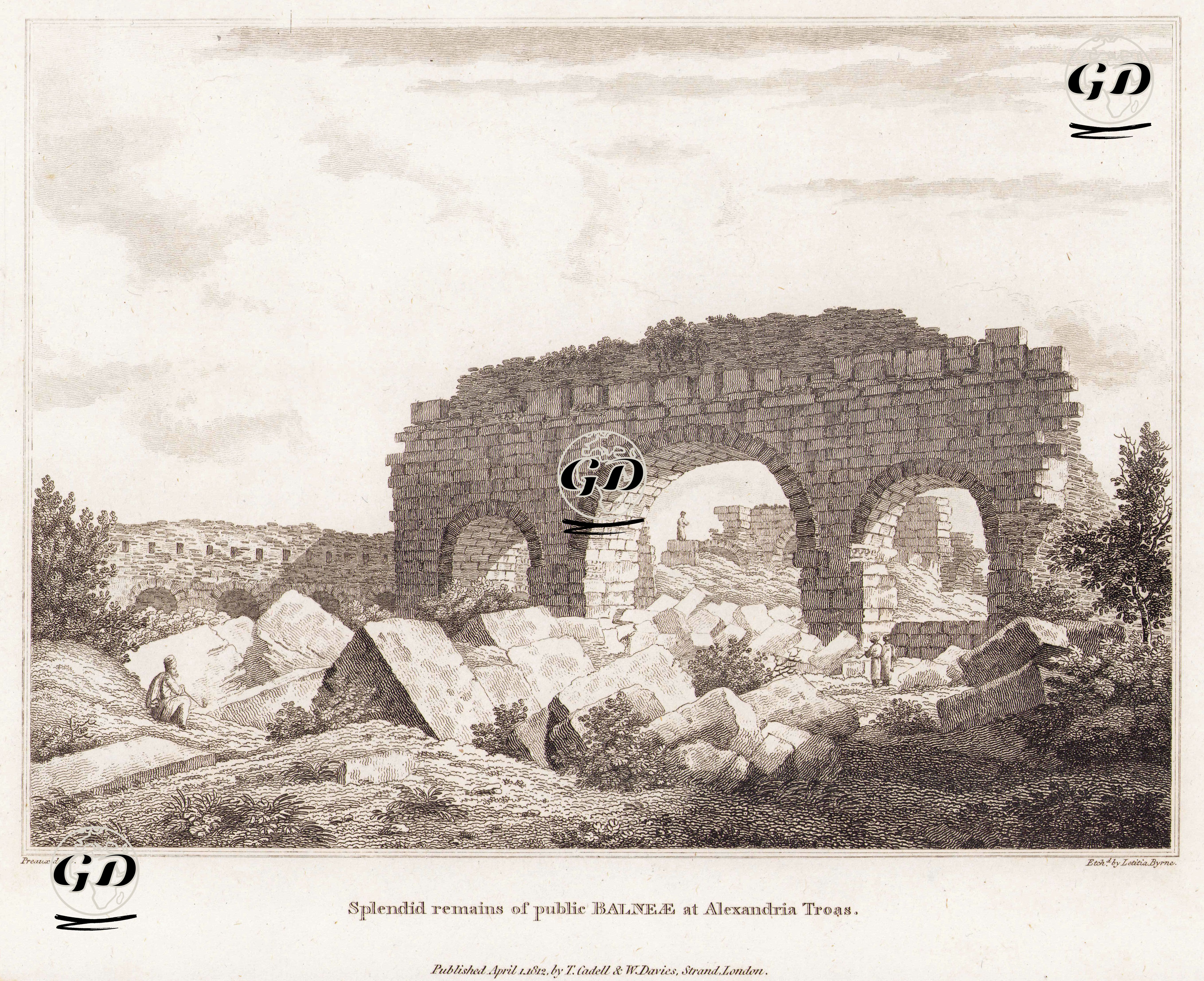 Alexandria Troa'da Hamam Kalıntıları - Michel François Preaulx (1787-1828) - 1812