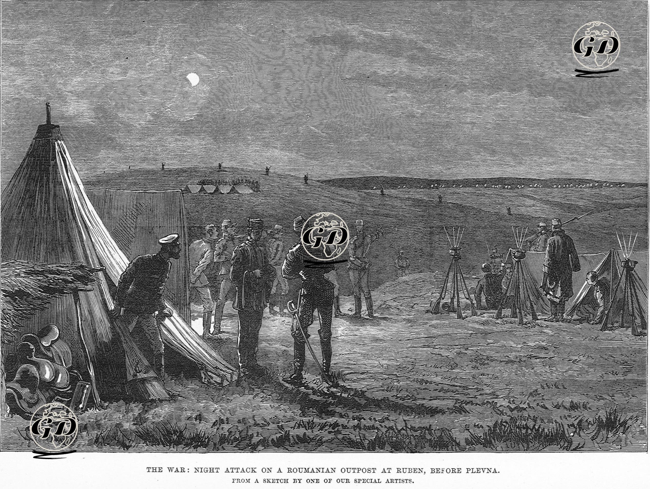 The War-Night Attack On A Roumanian Outpost At Ruben, Before Plevna -  - 1877