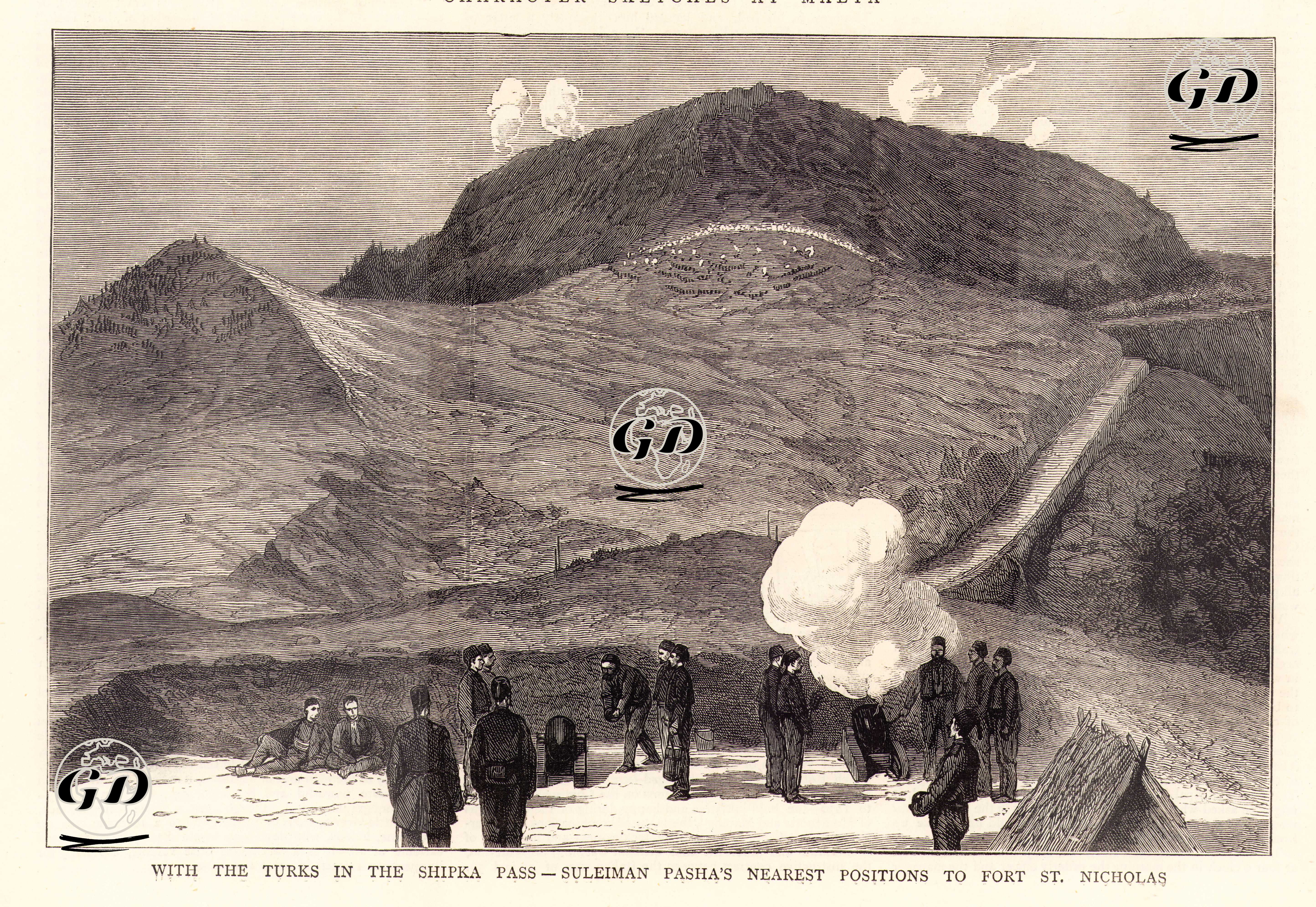 1877-1878 Osmanlı-Rus Savaşı (93 Harbi) Sırasında Şıpka Geçiti Savaşlarında Süleyman Paşa'nın St.Nicholas Tepesine En Yaklaştığı Pozisyon -  - 1877