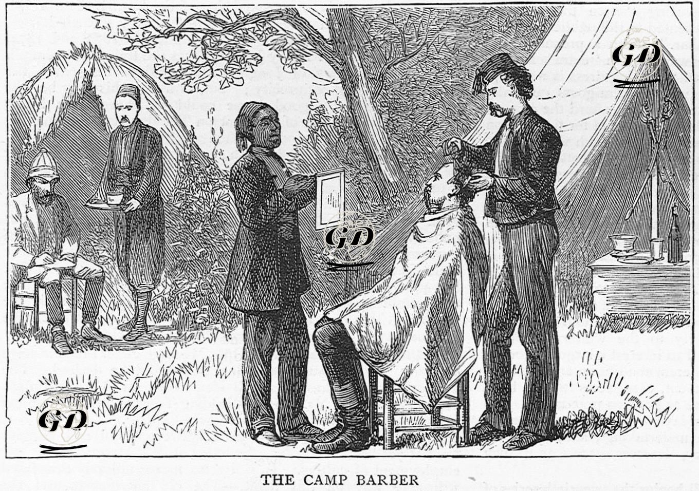 1877-1878 Osmanlı-Rus Savaşı (93 Harbi) Sırasında Lom'da Baker Paşa'nın Kampında Bir Berber -  - 1877