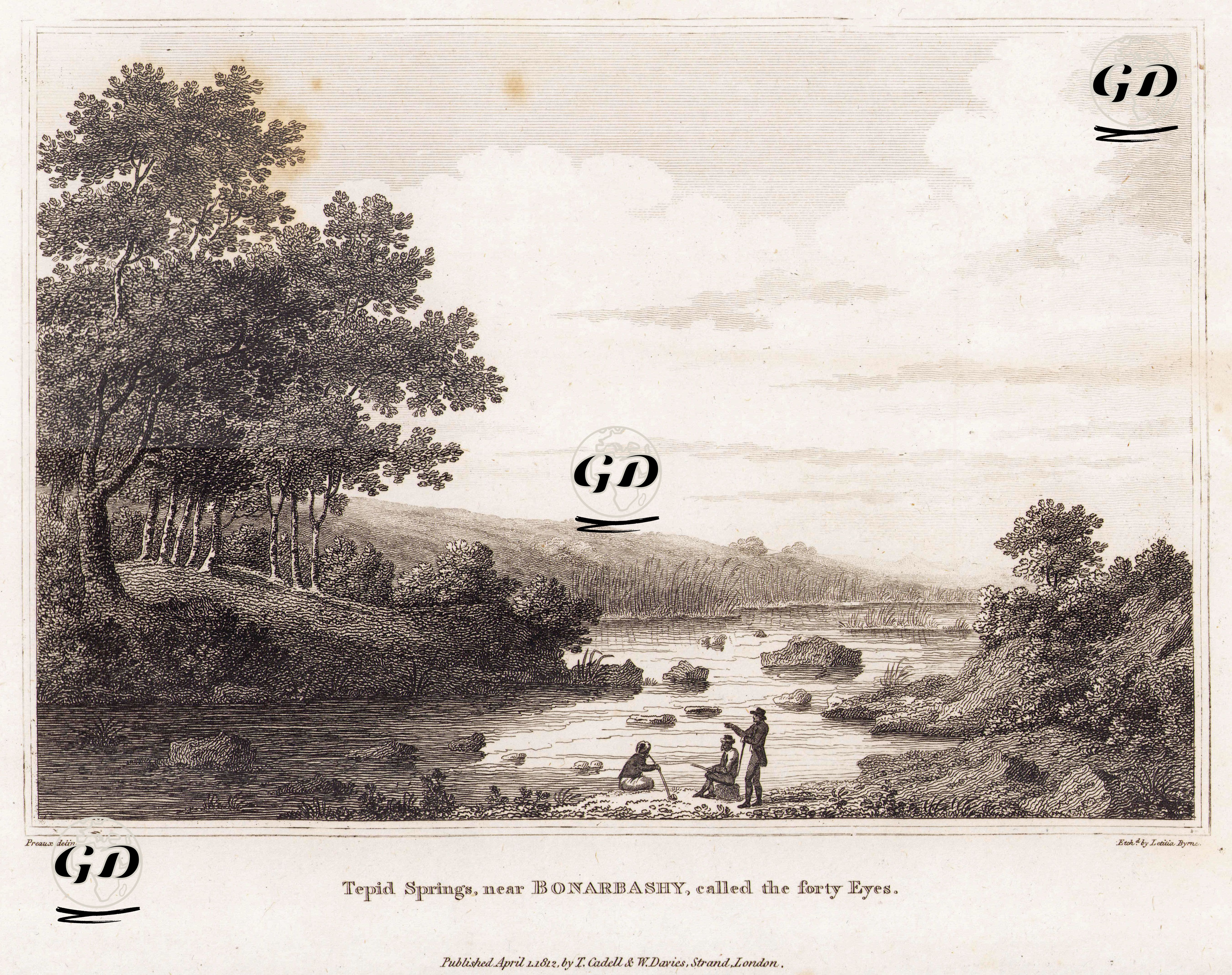 Kırkgözler Kaynak Suları, Pınarbaşı Köyü, Ezine - Michel François Preaulx (1787-1828) - 1812