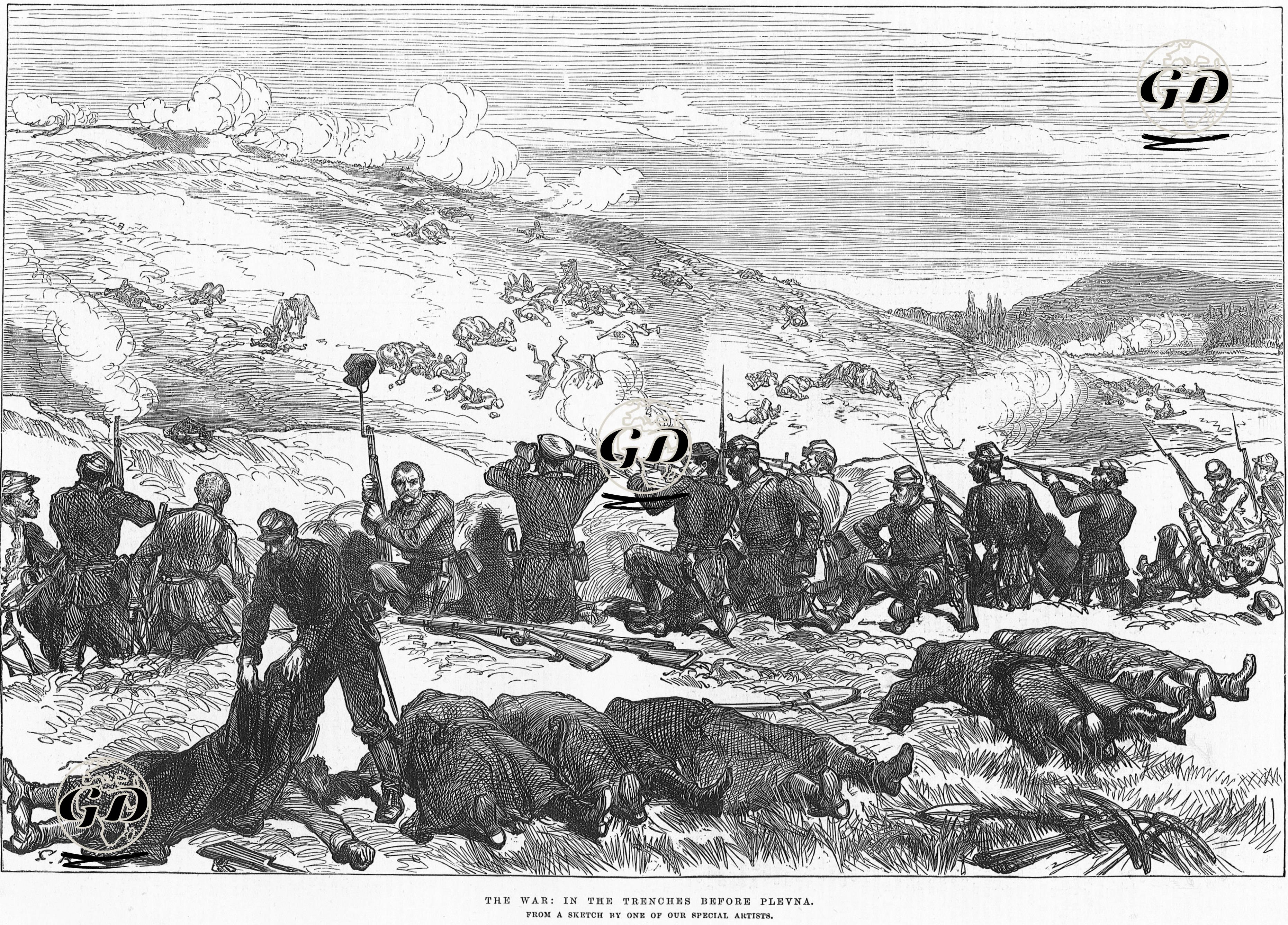 1877-1878 Osmanlı-Rus Savaşı (93 Harbi) Sırasında Plevne Önlerinde Siper Savaşı -  - 1877