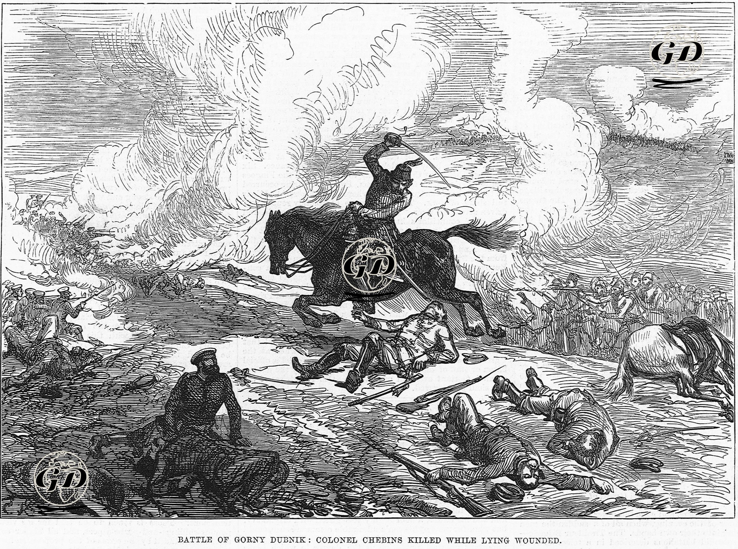 Battle Of Gorny Dubnik-Colonel Chebins Killed While Lying Wounded -  - 1877