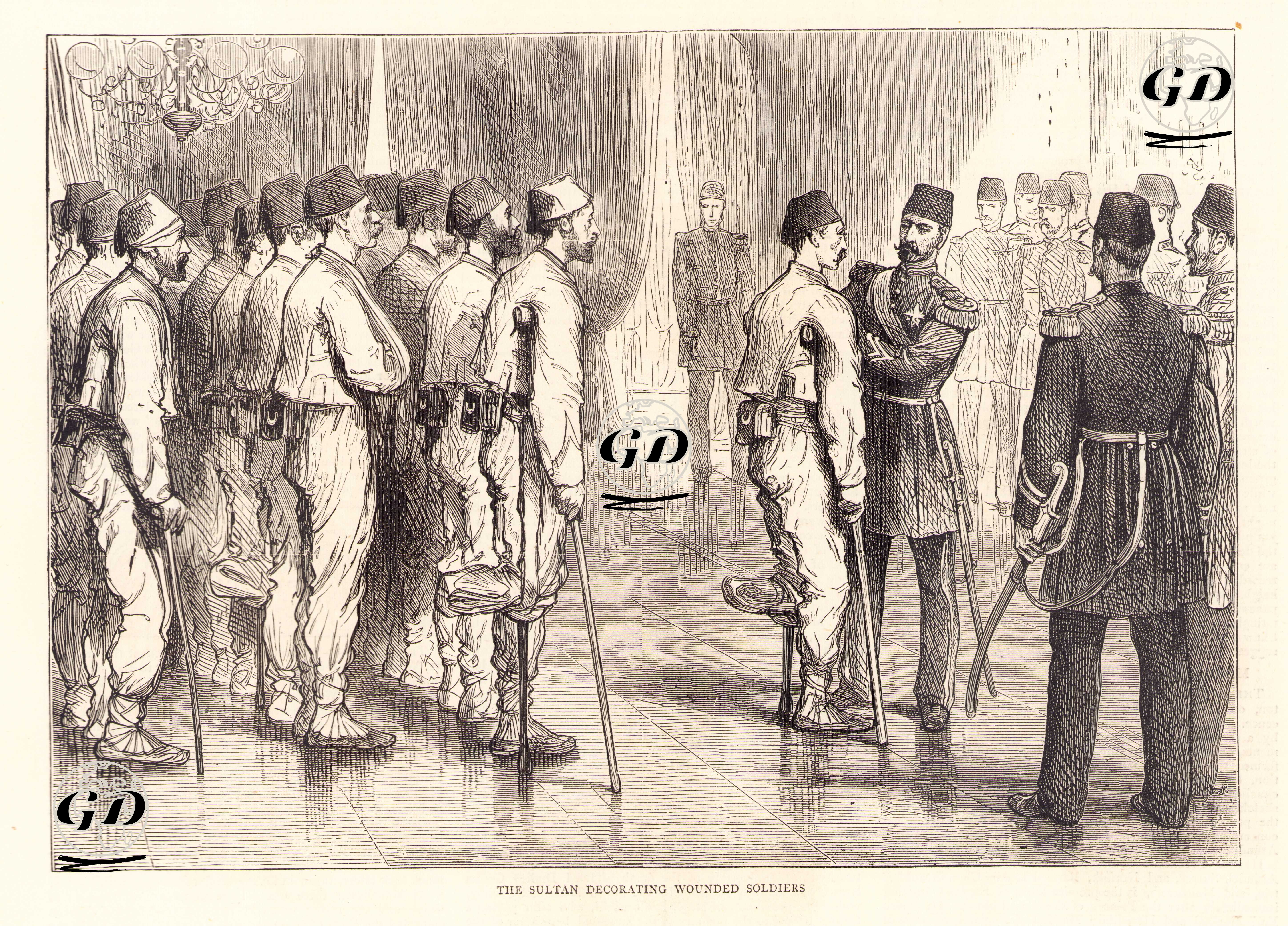 The Sultan Decoratind Wounded Soldiers -  - 1877