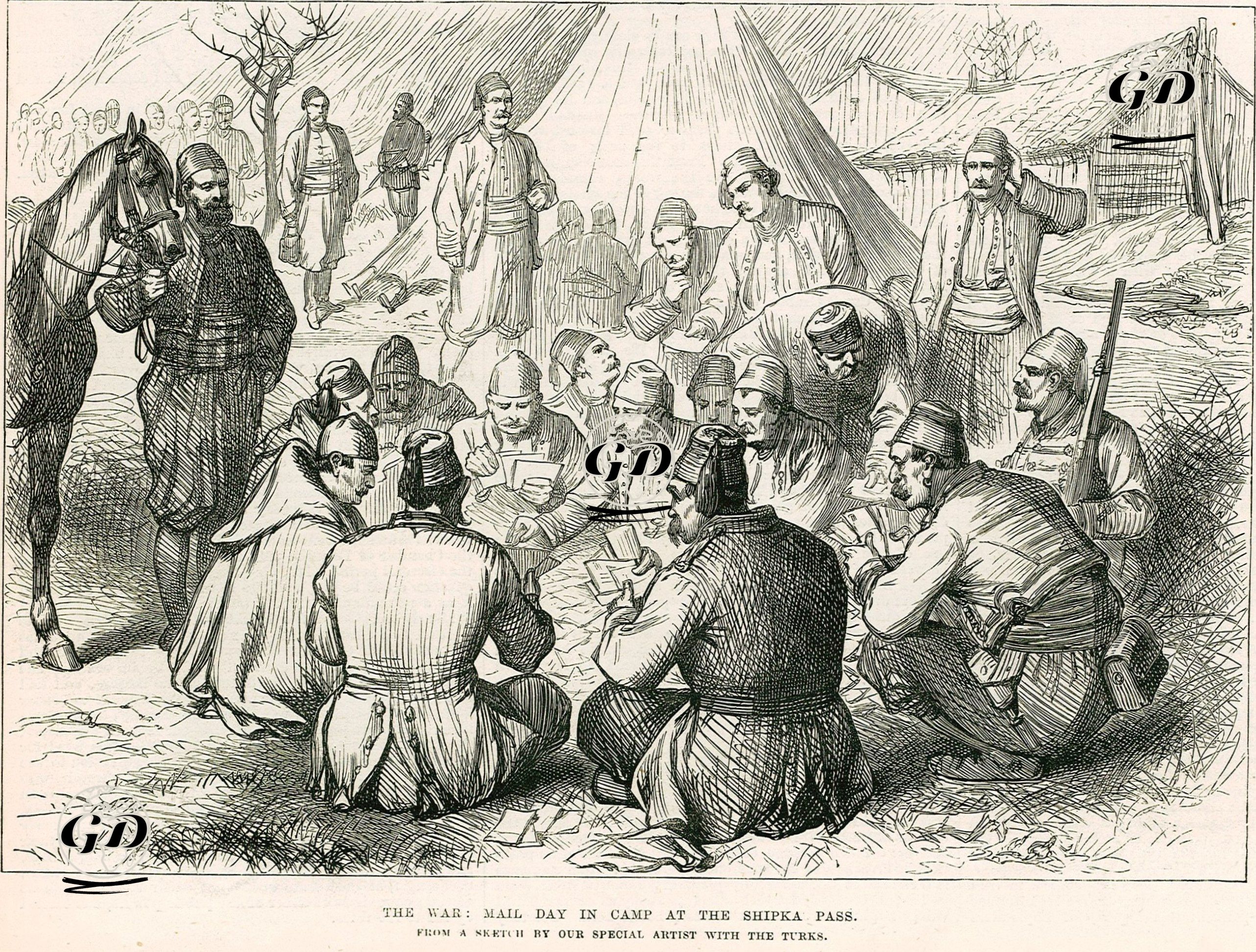 The War, Mail Day İn Camp At The Shipka Pass -  - 1877