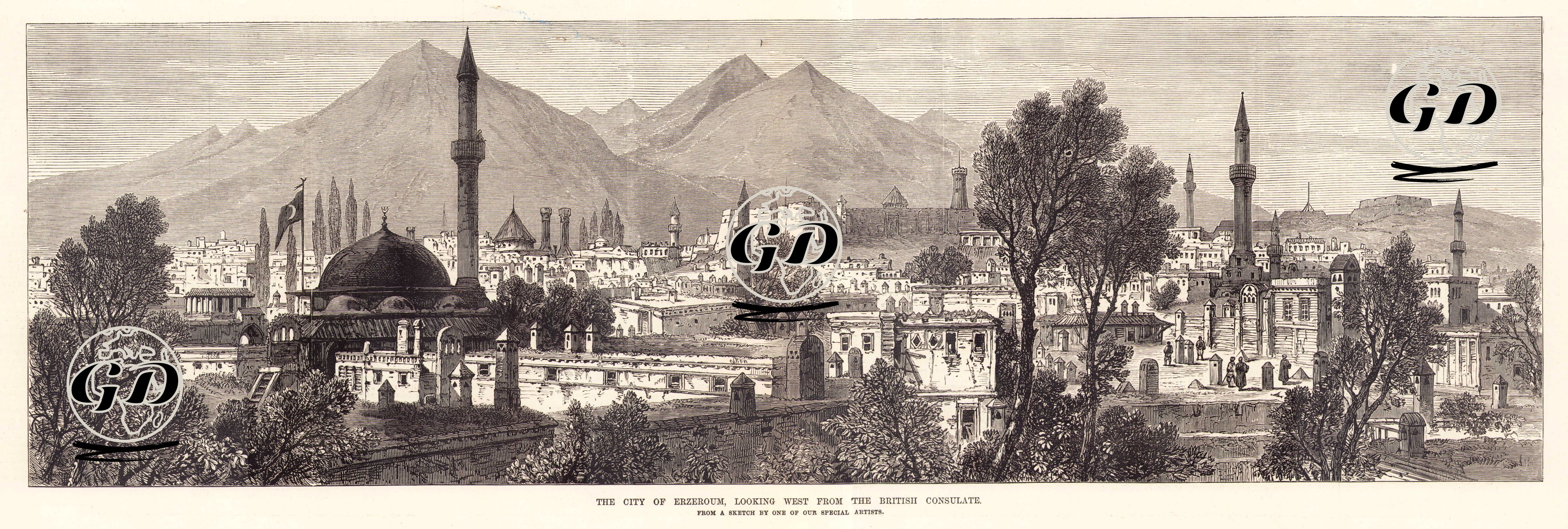1877-1878 Osmanlı-Rus Savaşı (93 Harbi) Sırasında İngiliz Konsolosluğundan Erzurum Şehri -  - 1877