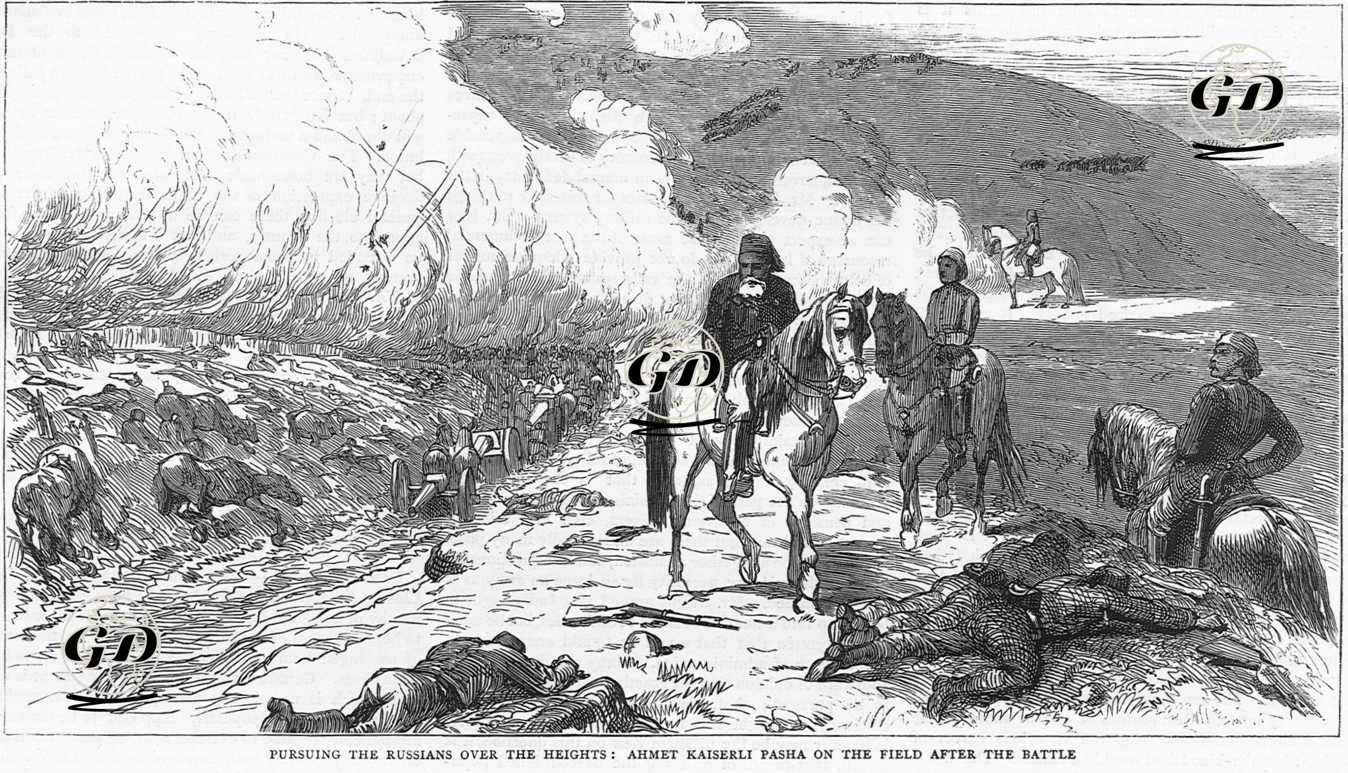 1877-1878 Osmanlı-Rus Savaşı (93 Harbi) Sırasında Türk Ordusunun Burgaz Saldırısı- Tepelerde Kaçan Rus Askerlerinin Takip Edilmesi Ve Kayserili Ahmet Paşanın Çatışma Sonrası Savaş Alanını İncelemesi -  - 1877
