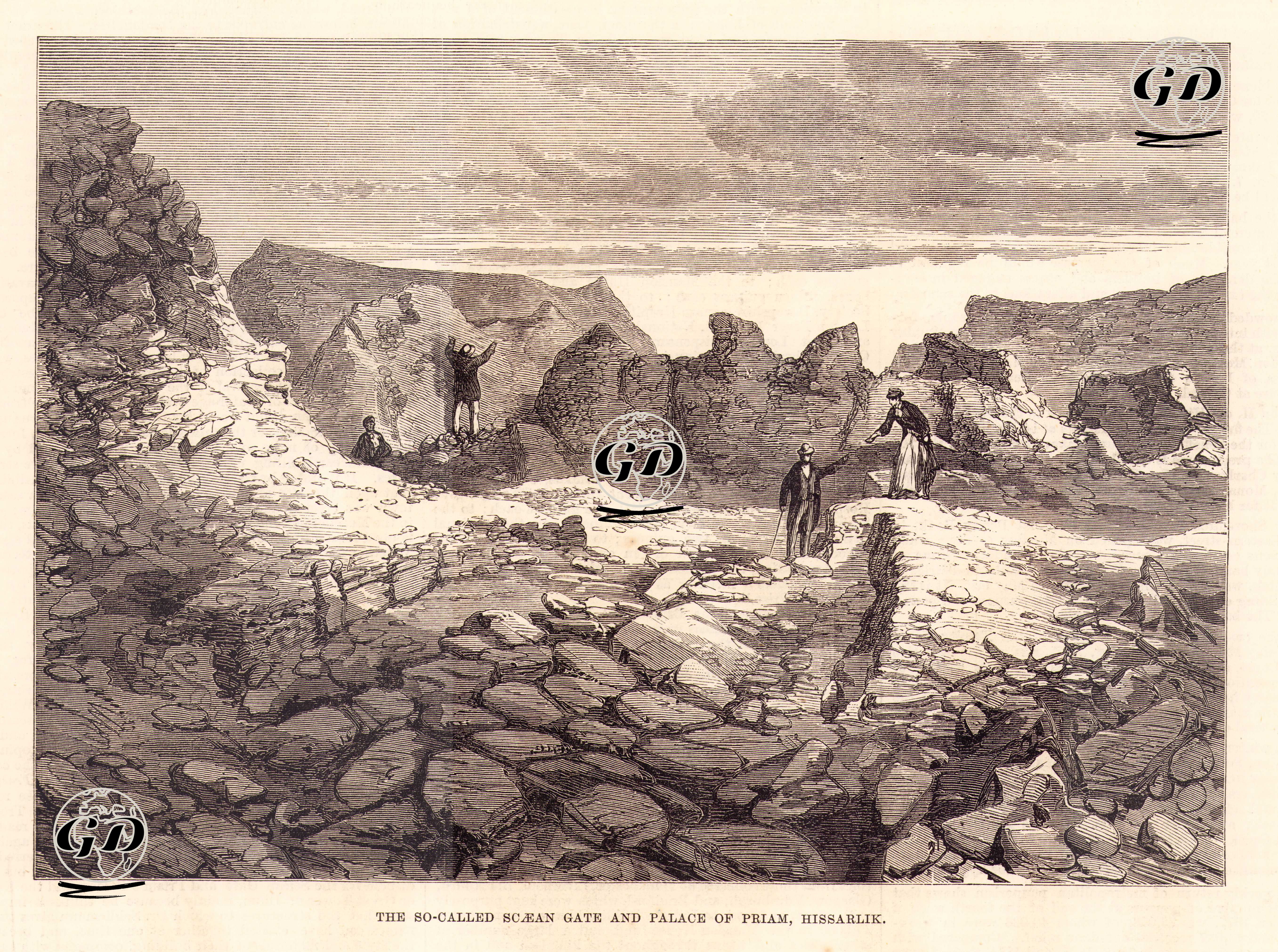 Dr.Schliemann's Excavations in the Troad-The So-Called Scaean Gate And Palace Of Priam, Hissarlik  -  - 1878