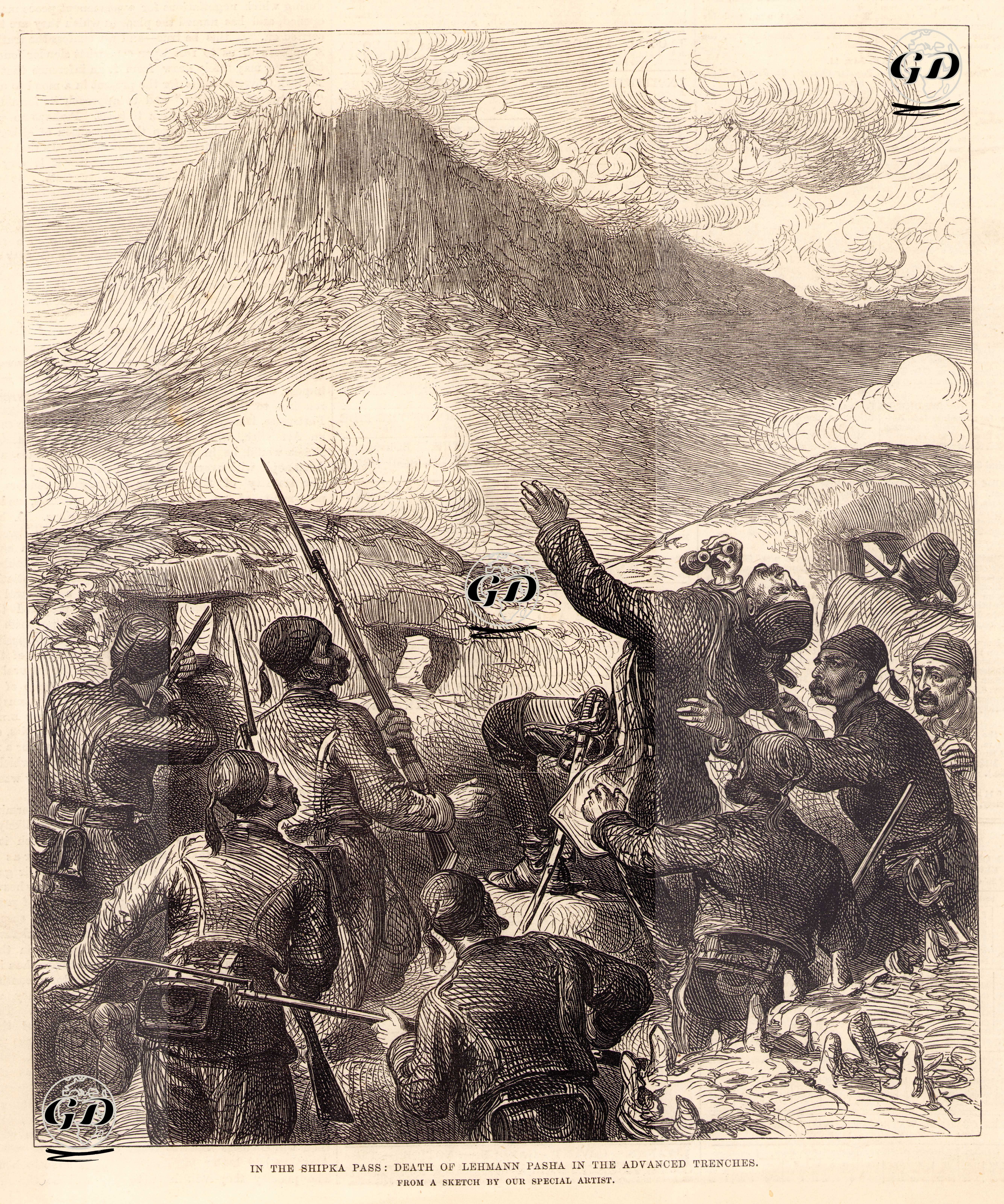 1877-1878 Osmanlı-Rus Savaşı (93 Harbi) Sırasında Şıpka Geçiti Savaşlarında Lehman Paşanın Siperlerde Ölmesi -  - 1878