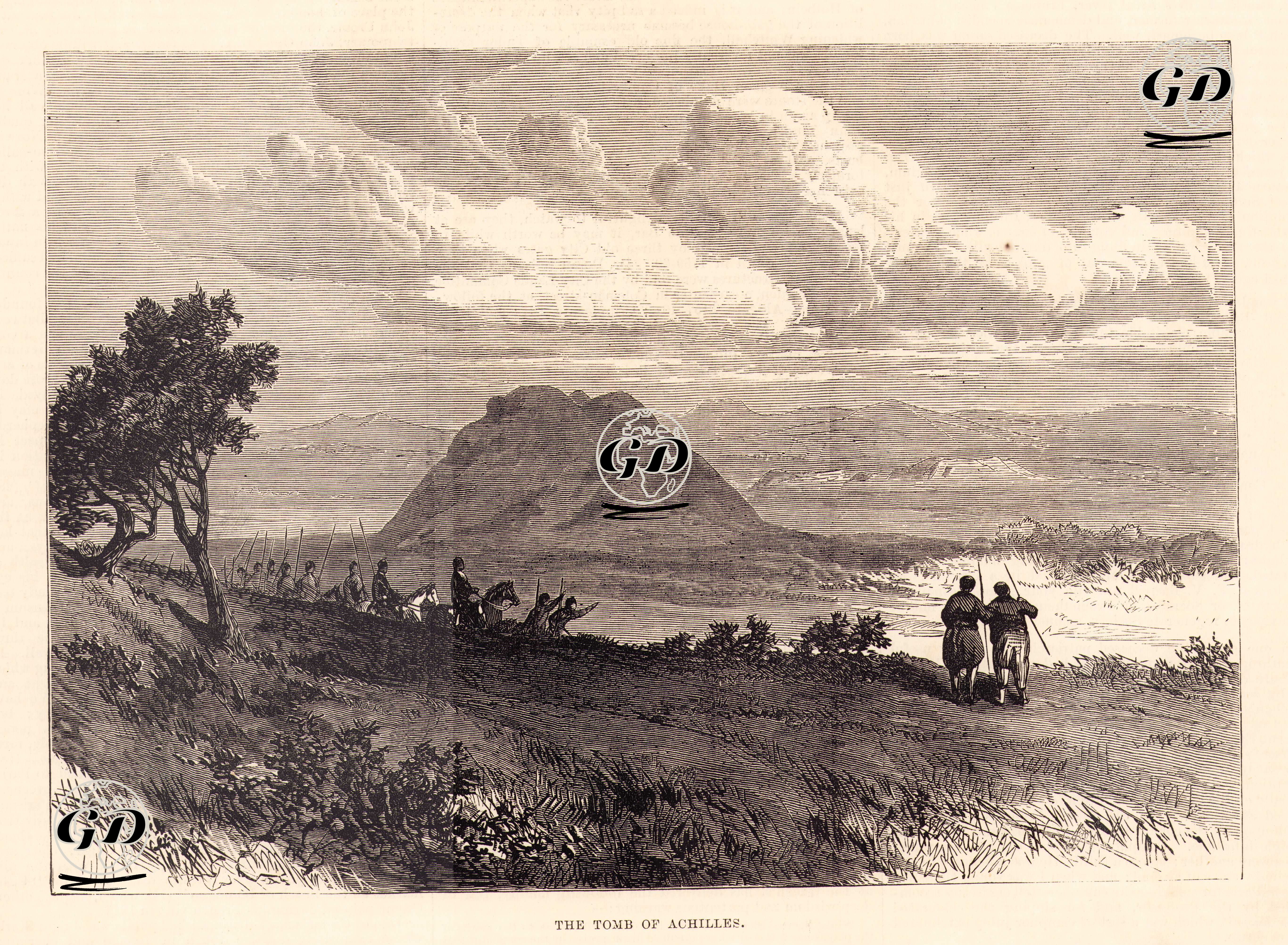  Troya'dan (Truva) Çizimler-Aşil'in (Akhilleus) Mezarı -  - 1878