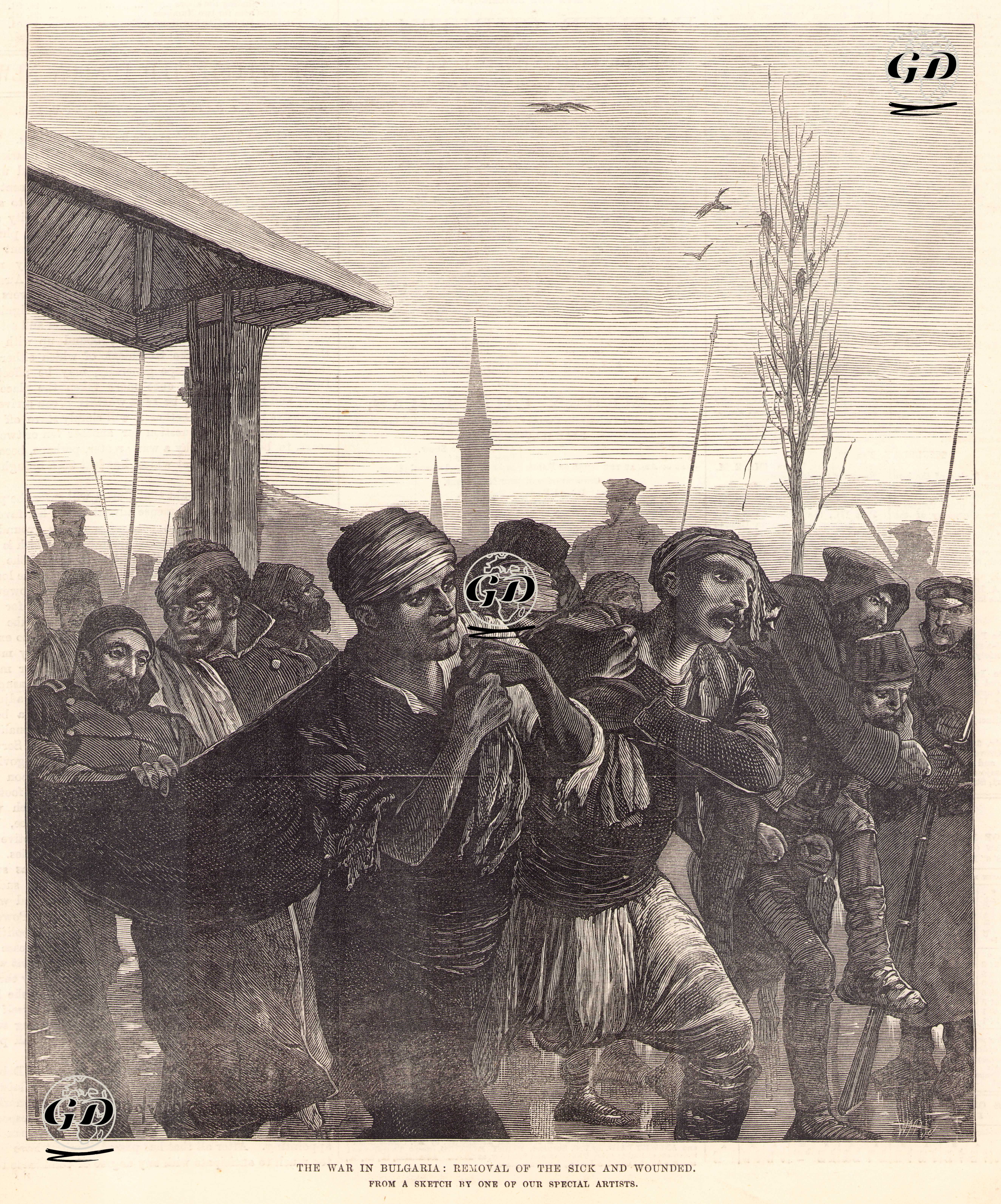The War in Bulgaria, Removal of the Sick and Wounded - Richard Caton Woodville (1856-1927) - 1878