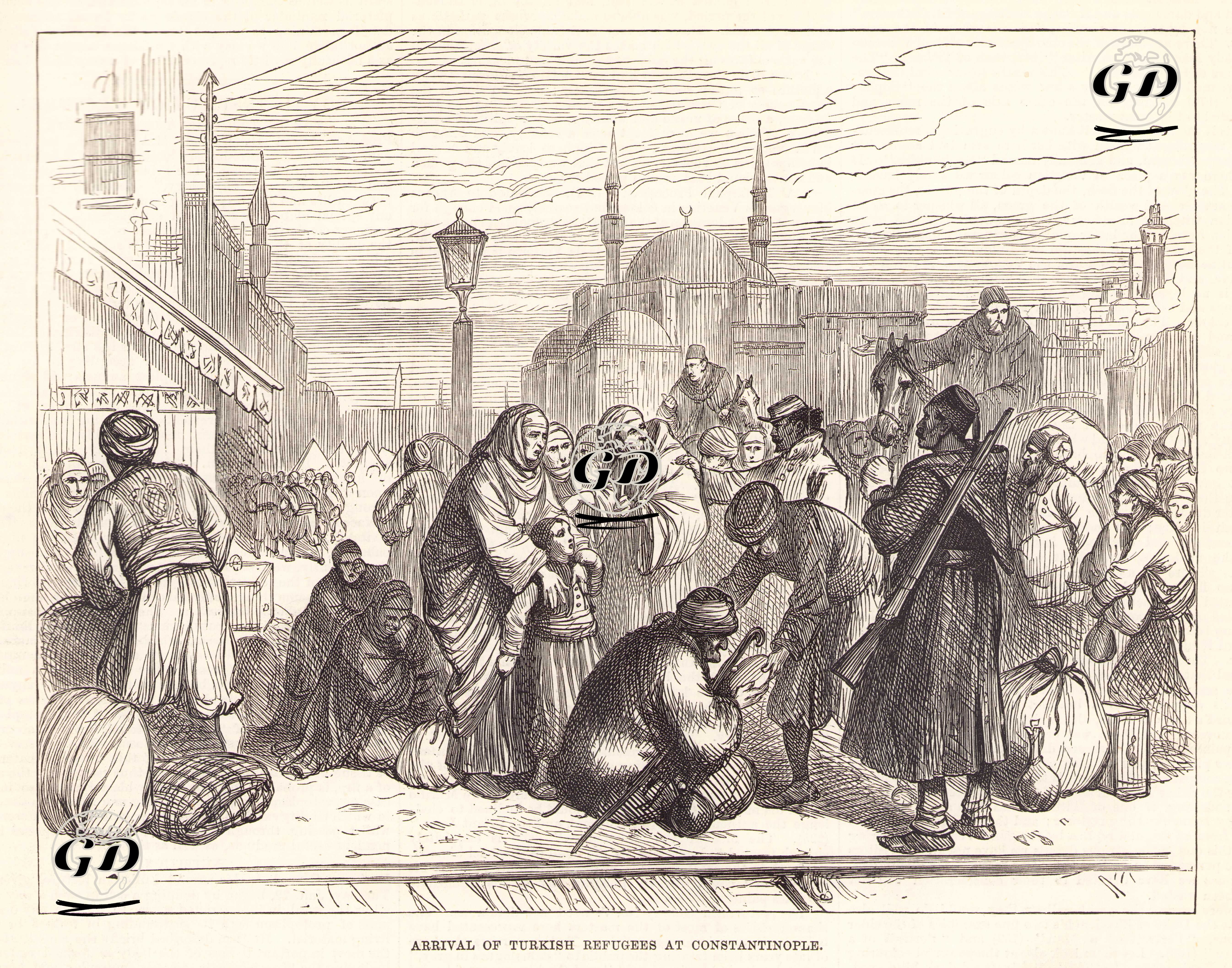 1877-1878 Osmanlı-Rus Savaşı (93 Harbi) Sırasında Balkanlardan Kaçarak İstanbul'a Gelen Türk Göçmenler -  - 1878