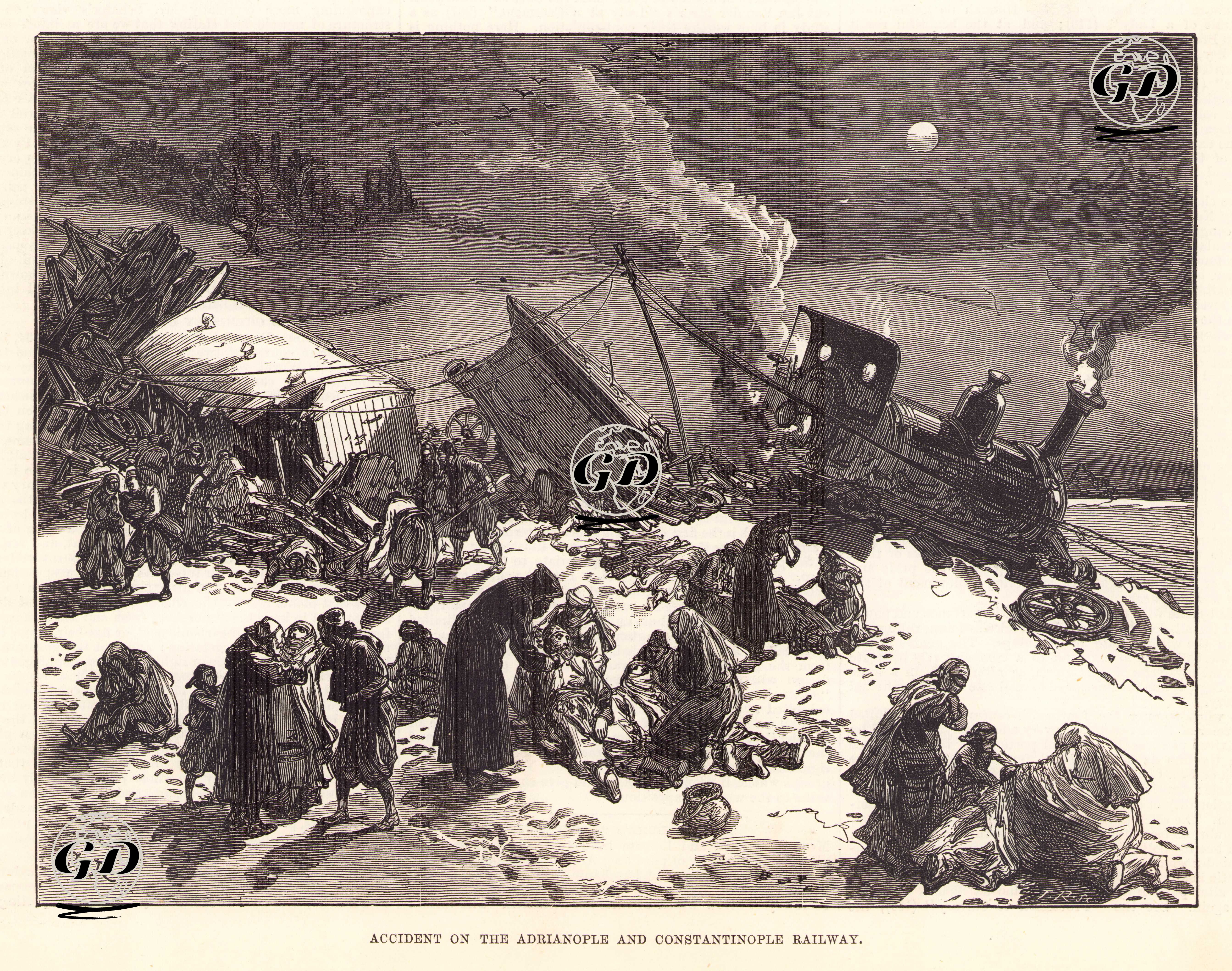 Accident On The Adrianople And Constantinople Railway -  - 1878