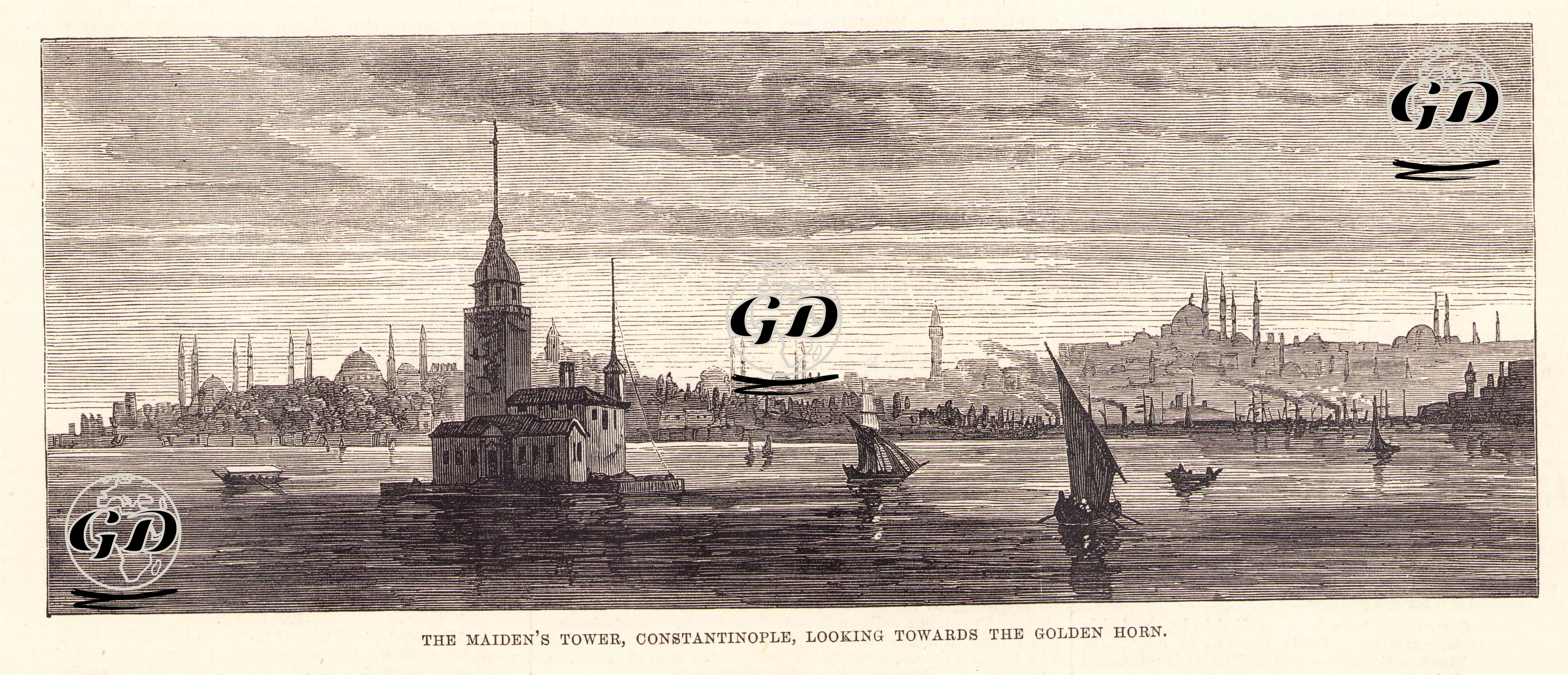 İstanbul'da Haliç'e Bakarken Kız Kulesi -  - 1878