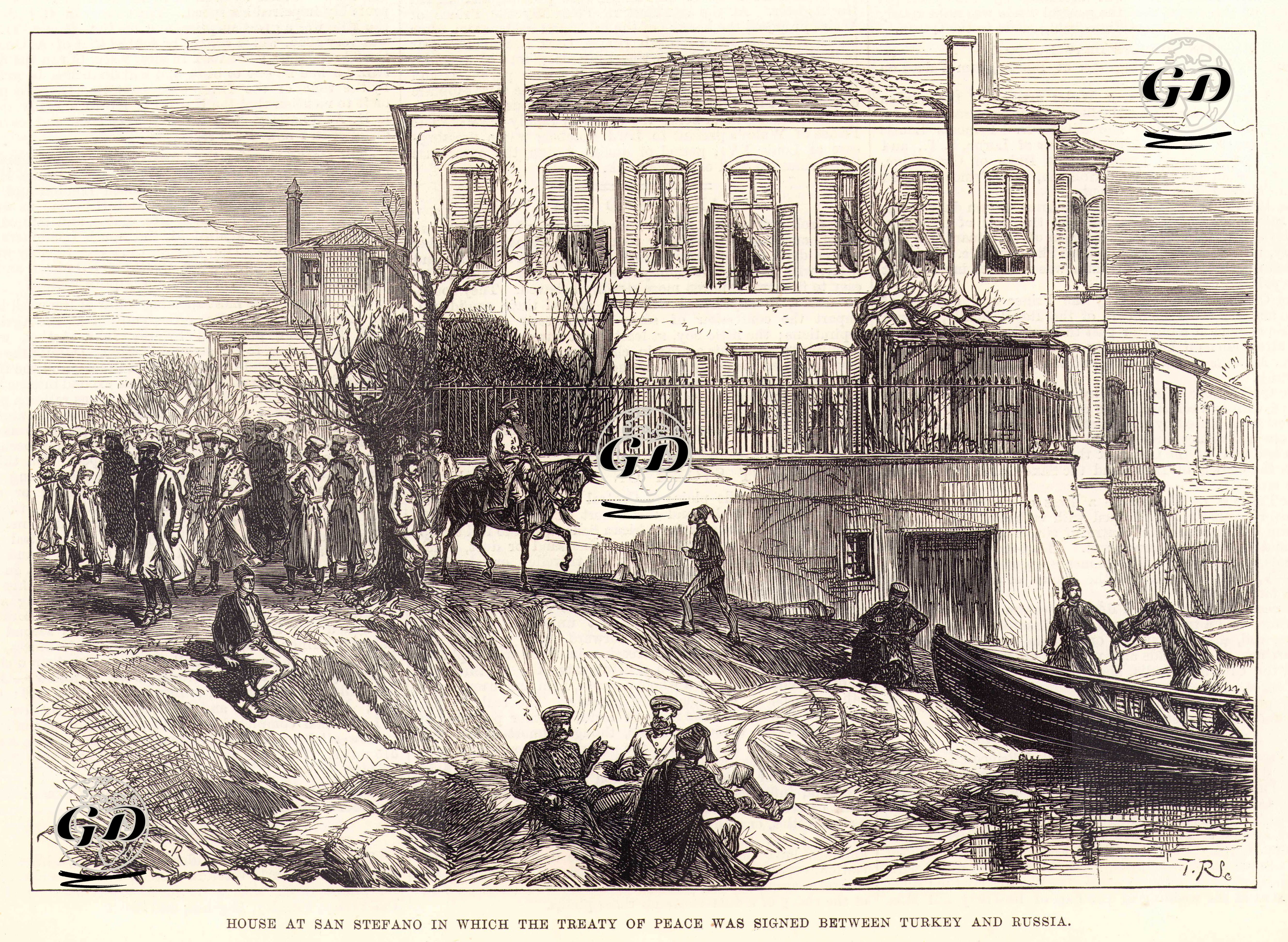 1877-1878 Osmanlı-Rus Savaşının (93 Harbi) Sonunda Osmanlı İmparatorluğu İle Rusya İmparatorluğu Arasındaki Ayastefanos Antlaşması'nın İmzalandığı Yeşilköy'deki  Neriman Şah Yalısı -  - 1878