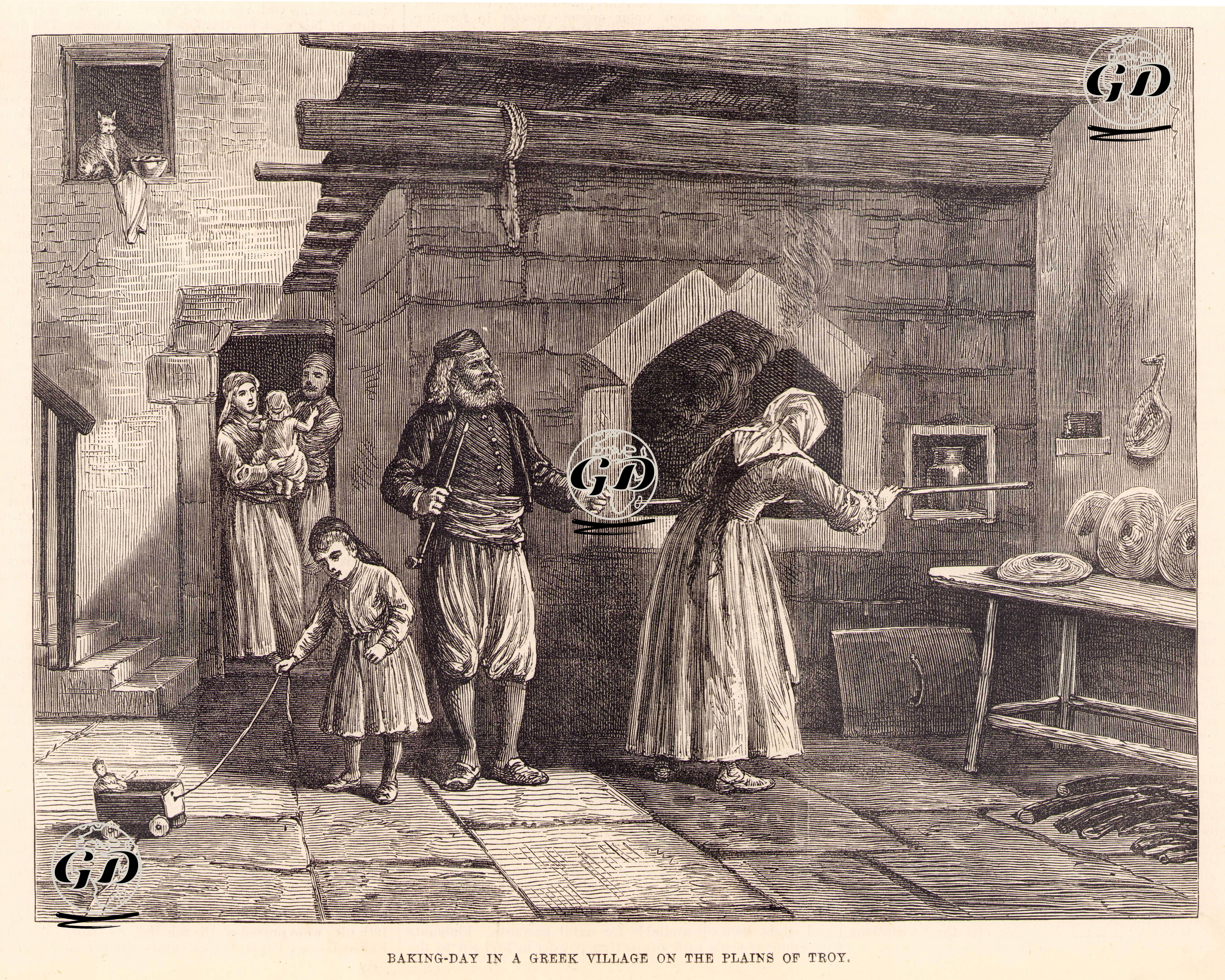 Troya (Truva) Ovasında Rum Köyünde Fırında Yemek Pişirilmesi -  - 1878