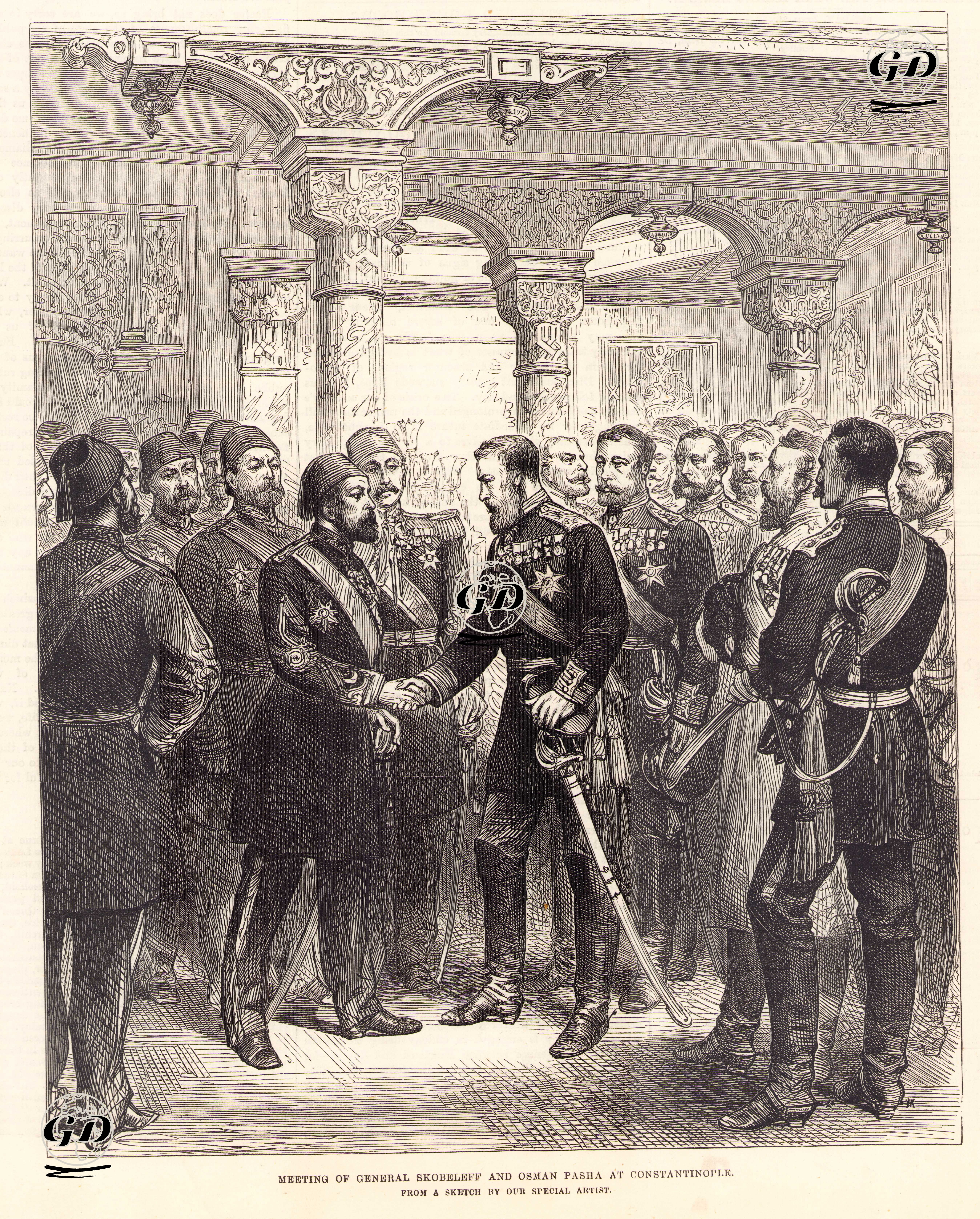 Meeting Of General Skobeleff And Osman Pasha at Constantinople -  - 1878