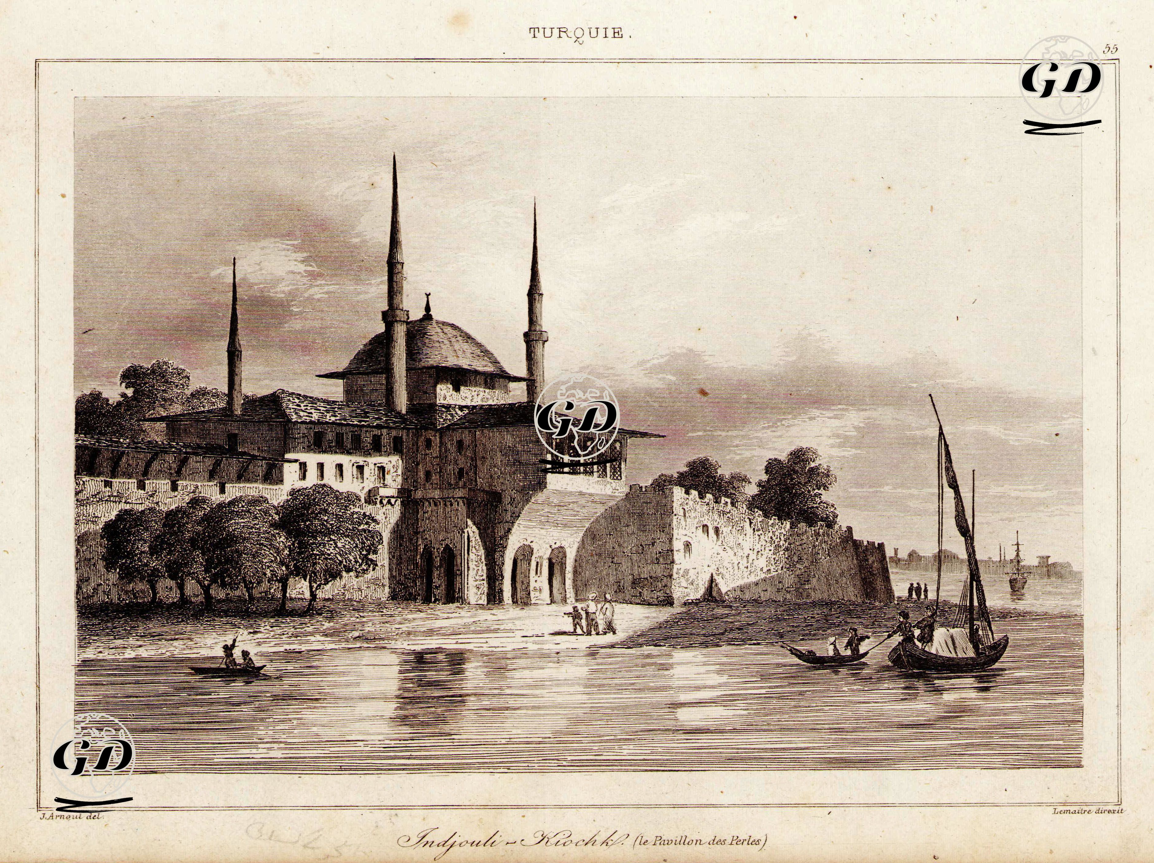İncili Köşk (Sinan Paşa Köşkü) - Jean Baptiste Arnout (1788-1865) - 1840