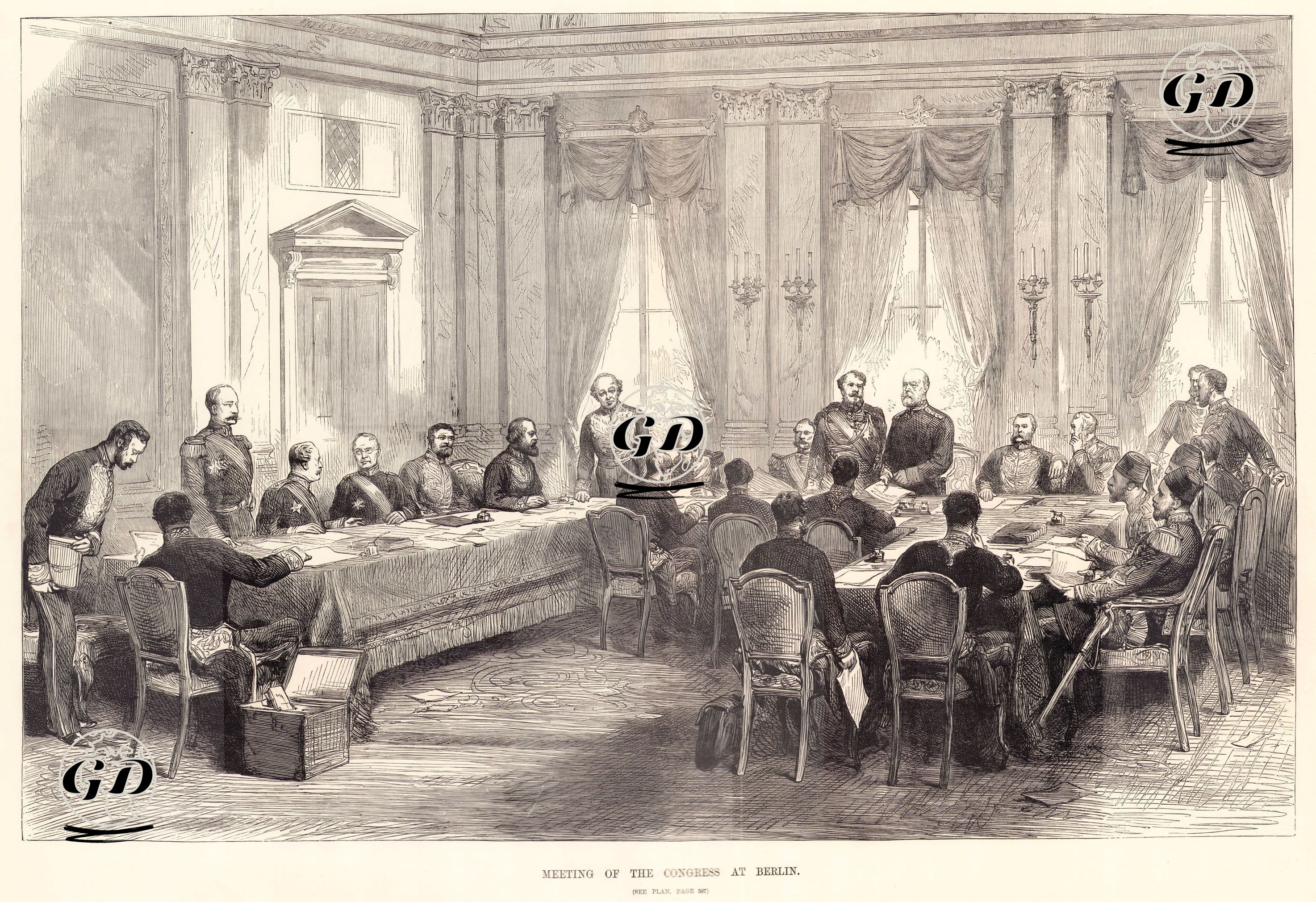 1877-1878 Osmanlı-Rus Savaşı (93 Harbi) Sonrası Radziwill Sarayında Yapılan Berlin Kongresi Toplantısı -  - 1878