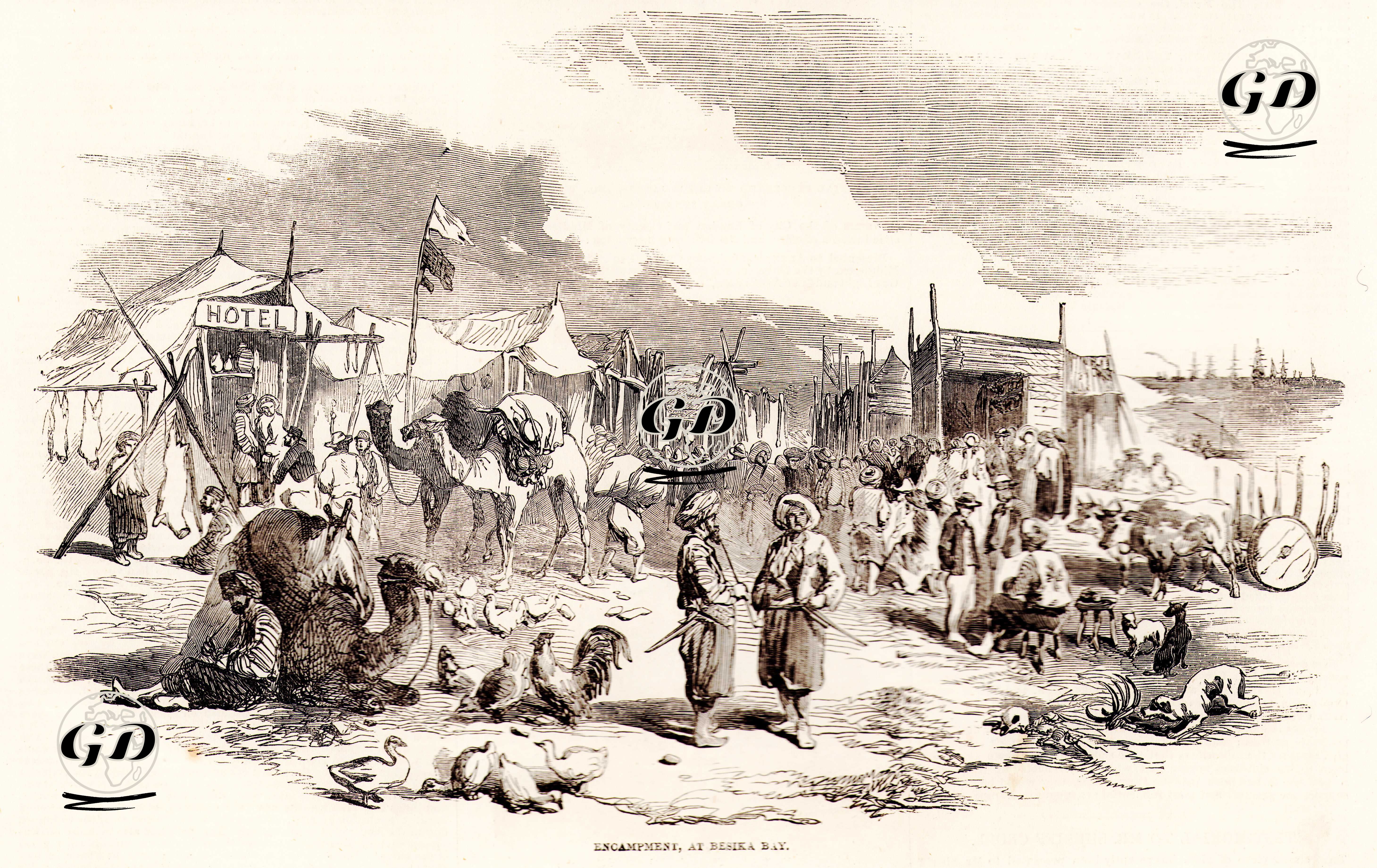 1853-1856 Osmanlı-Rus Savaşı (Kırım Savaşı) Sırasında Beşika Koyunda Kurulan Kamp -  - 1853